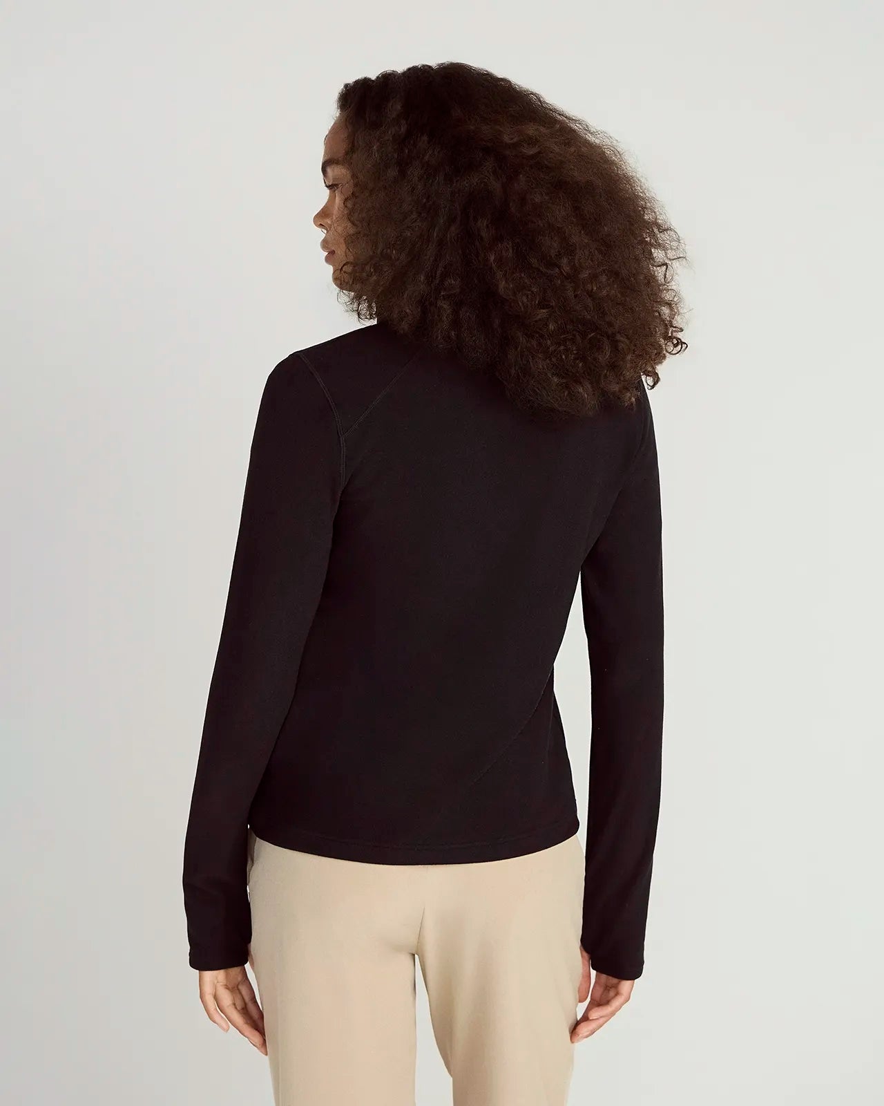 The Warm Stretch GRS Certified Recycled Polyester 1/4 Zip - Black