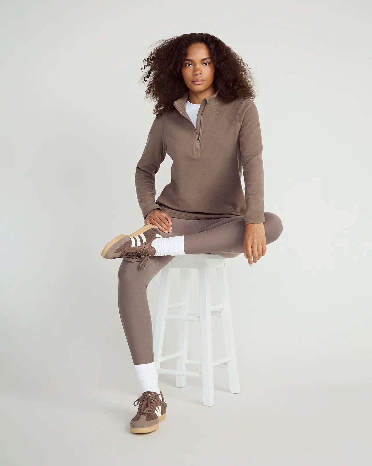 The Warm Stretch GRS Certified Recycled Polyester 1/4 Zip - Morel