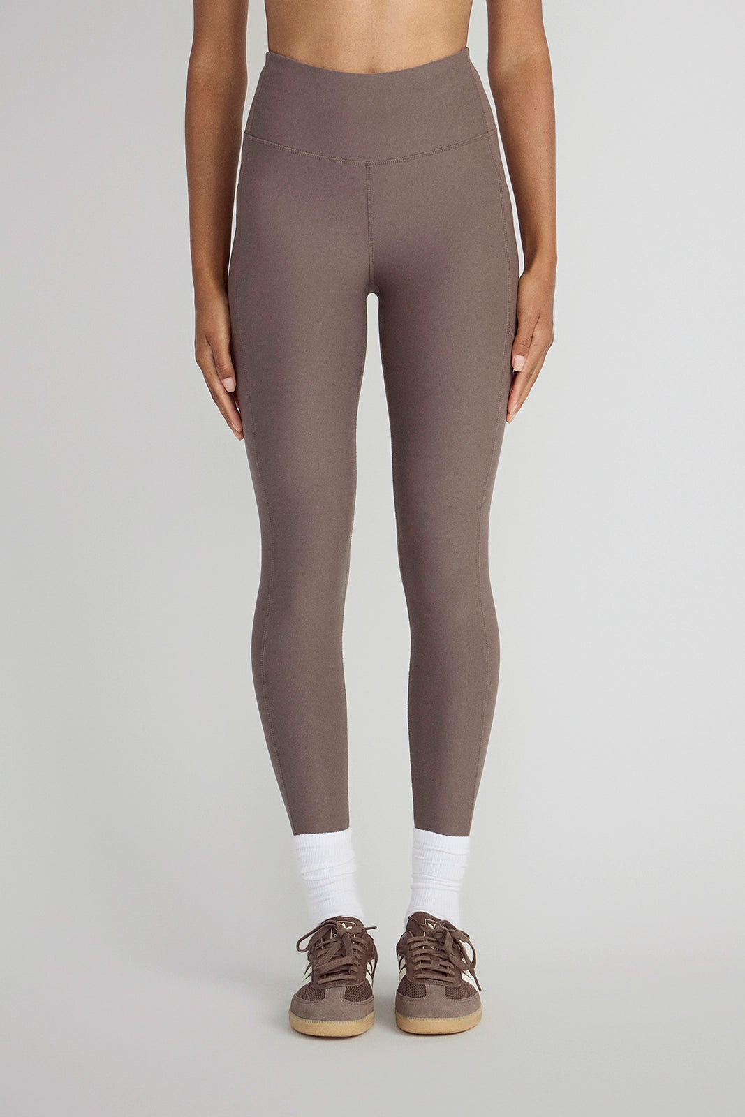 The Active Stretch GRS Certified Recycled Polyester Mesh Panel Legging - Morel