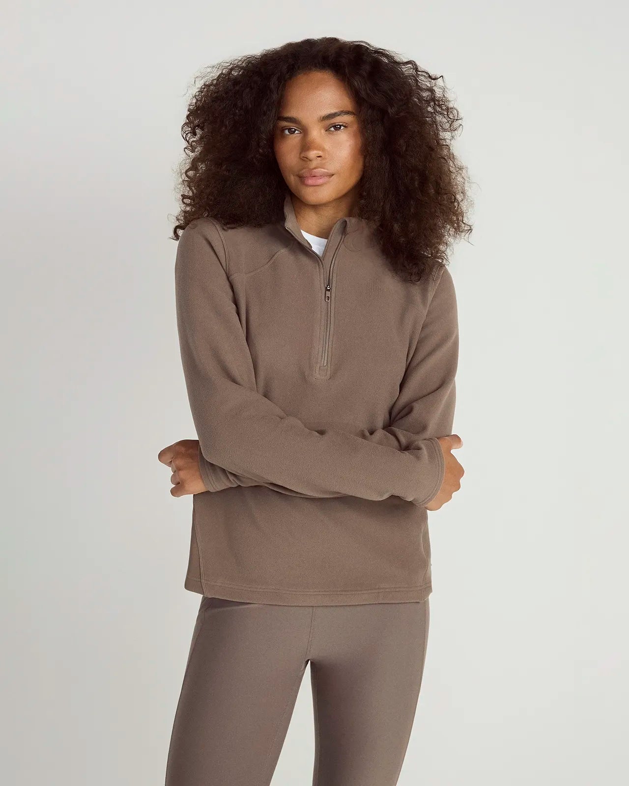 The Warm Stretch GRS Certified Recycled Polyester 1/4 Zip - Morel