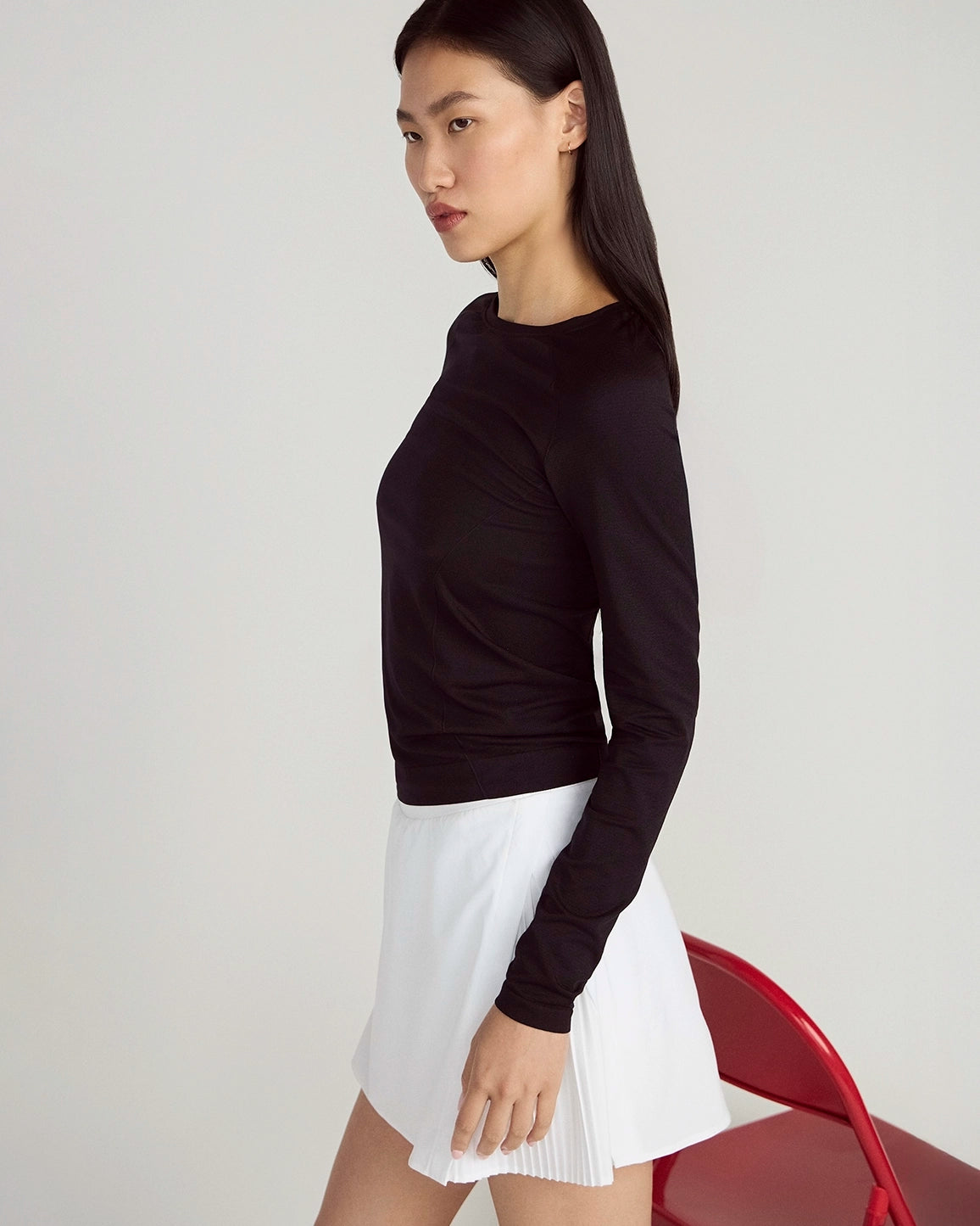 The Stretch Seamless GRS Certified Recycled Nylon Long Sleeve - Black