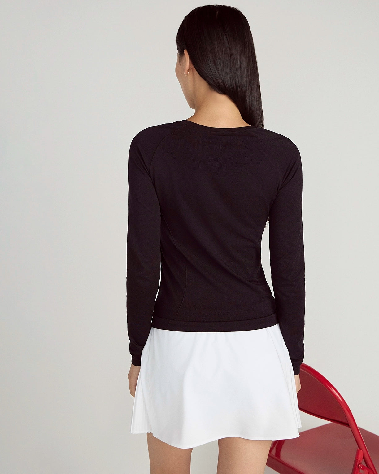 The Stretch Seamless GRS Certified Recycled Nylon Long Sleeve - Black