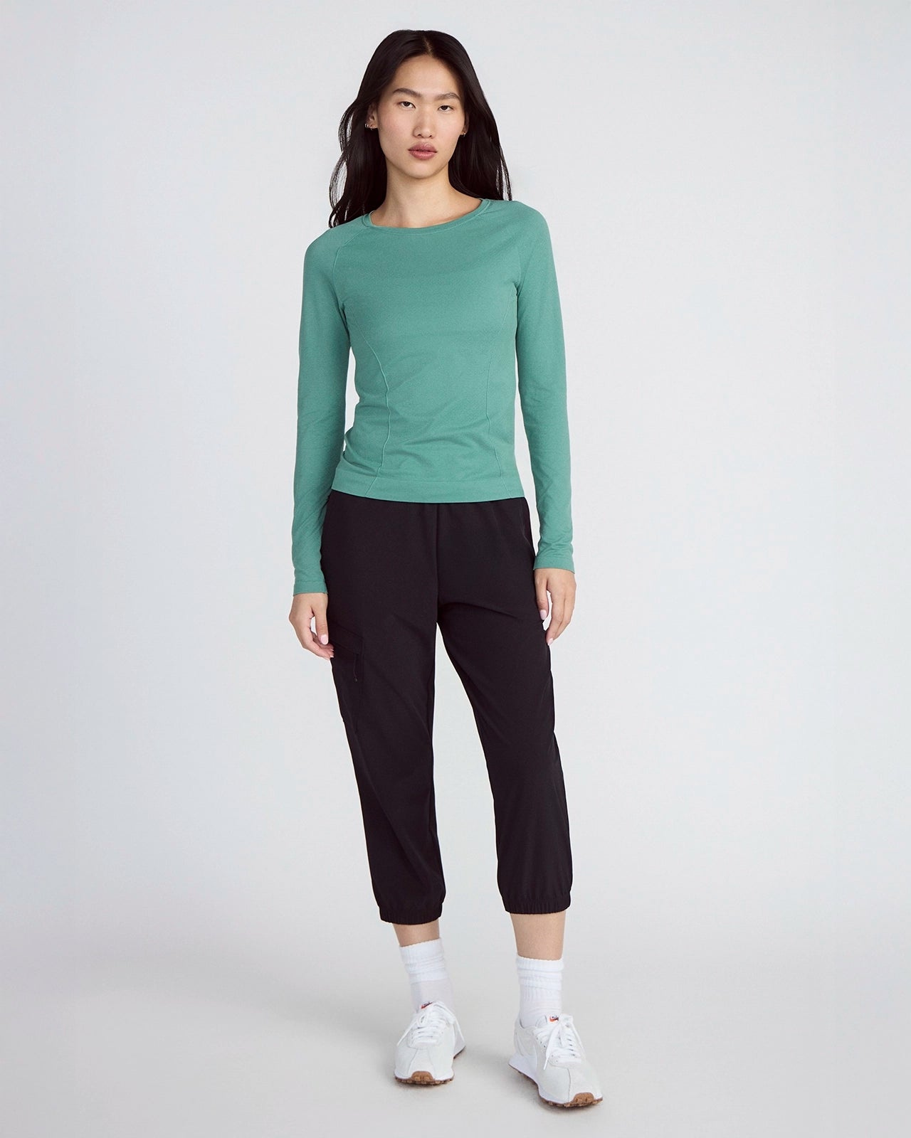 The Stretch Seamless GRS Certified Recycled Nylon Long Sleeve - Deep Sea Green