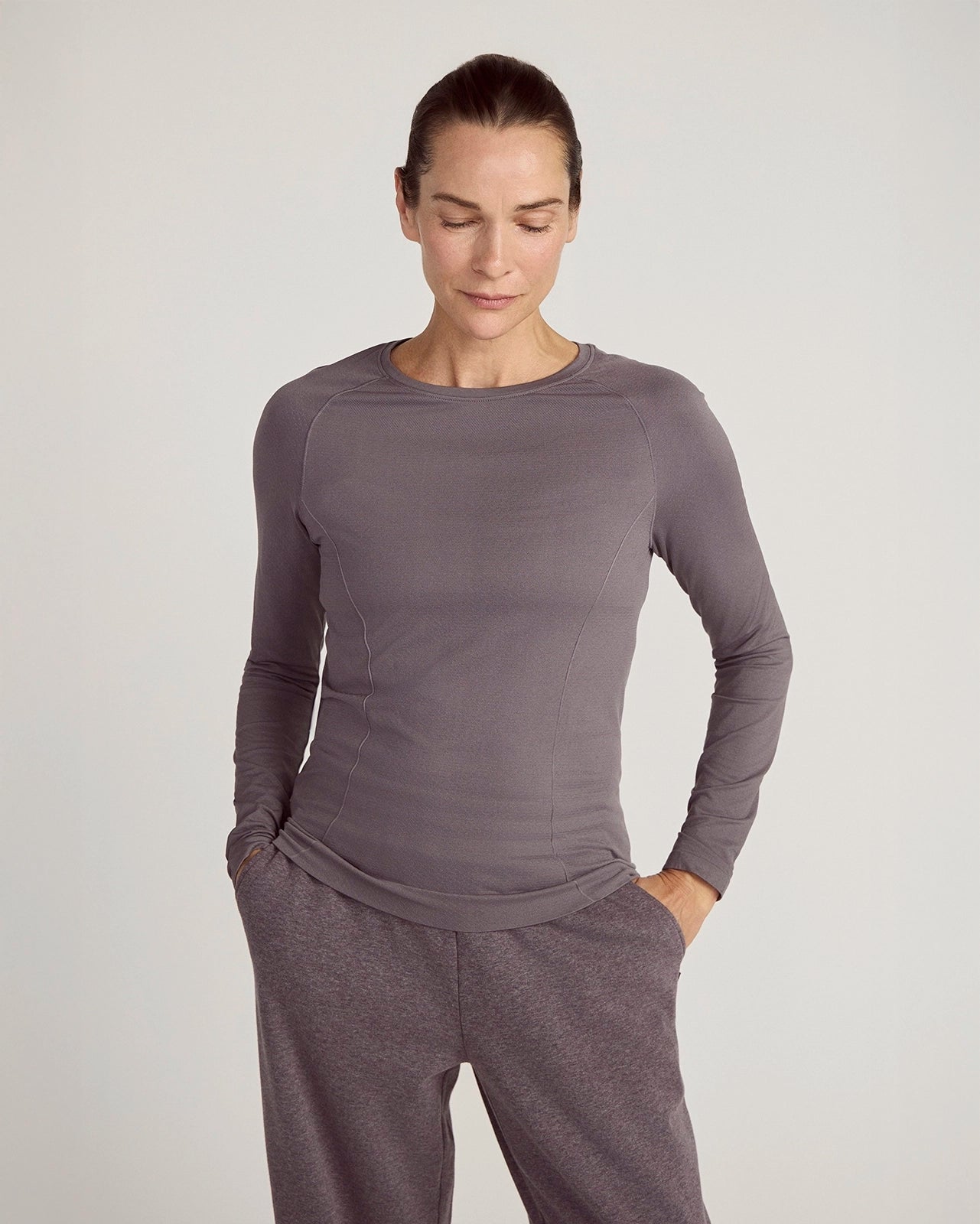 The Stretch Seamless GRS Certified Recycled Nylon Long Sleeve - Excalibur Purple