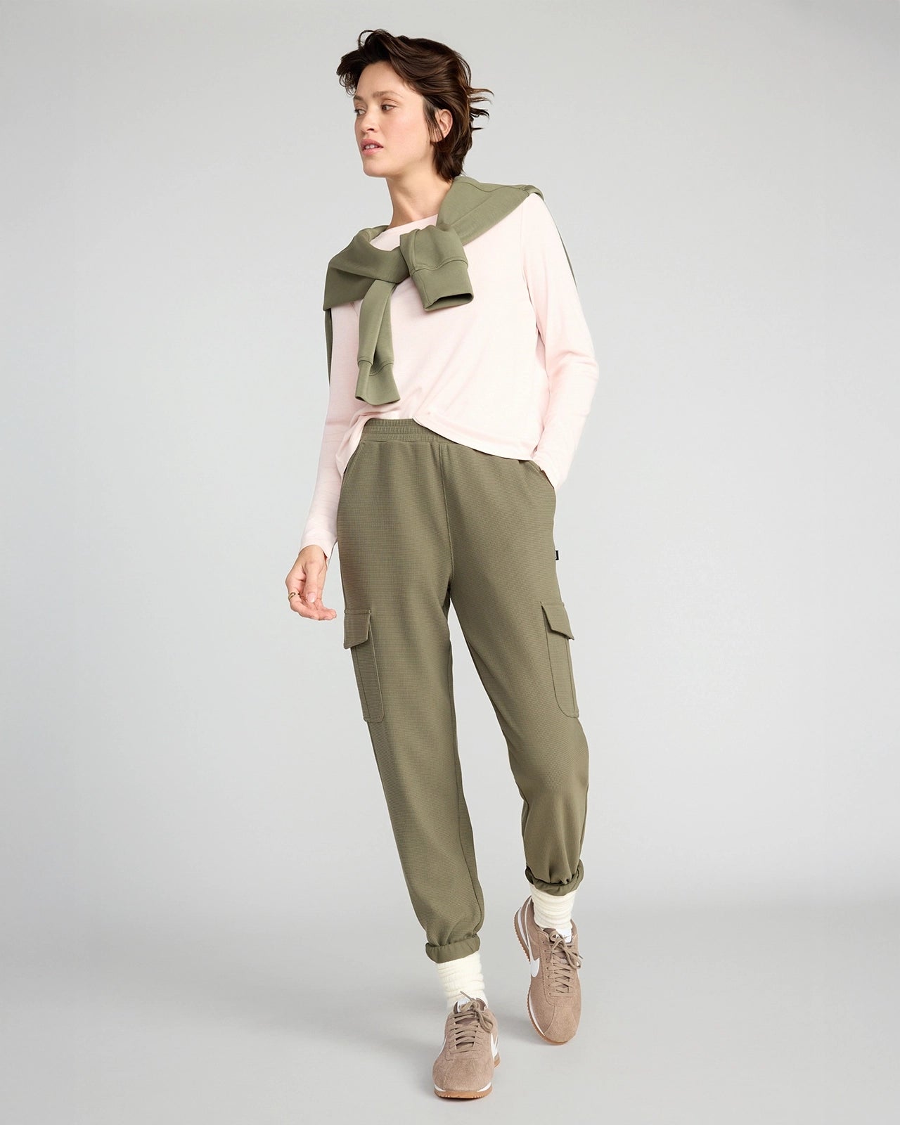 The Soft Ribbed GRS Certified Recycled Poly + TENCEL™ Modal Long Sleeve - Light Pink