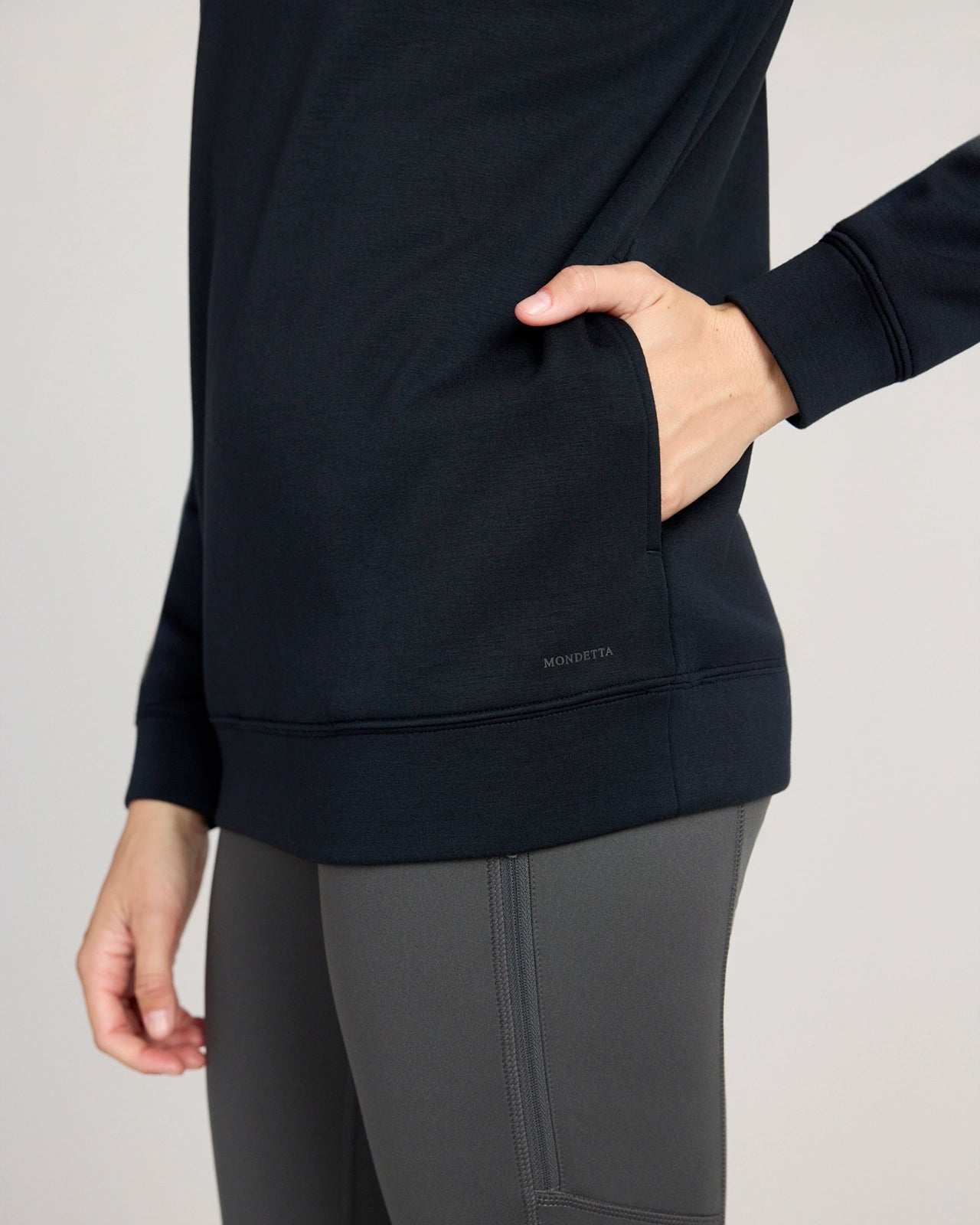 The Warm Stretch GRS Certified Recycled Poly + TENCEL™ Modal Sweatshirt - Black