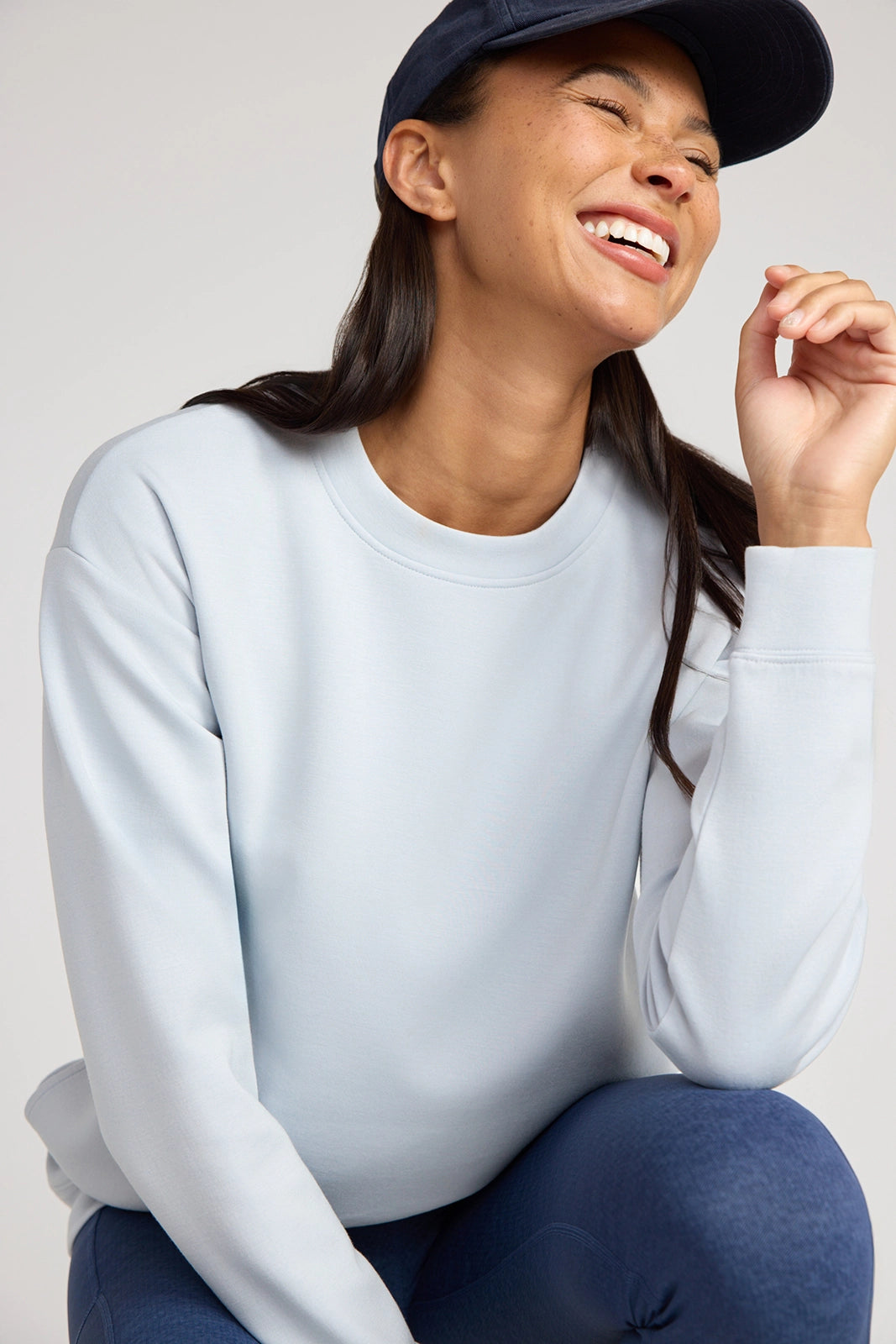 The Warm Stretch GRS Certified Recycled Poly + Modal Sweatshirt - Blue
