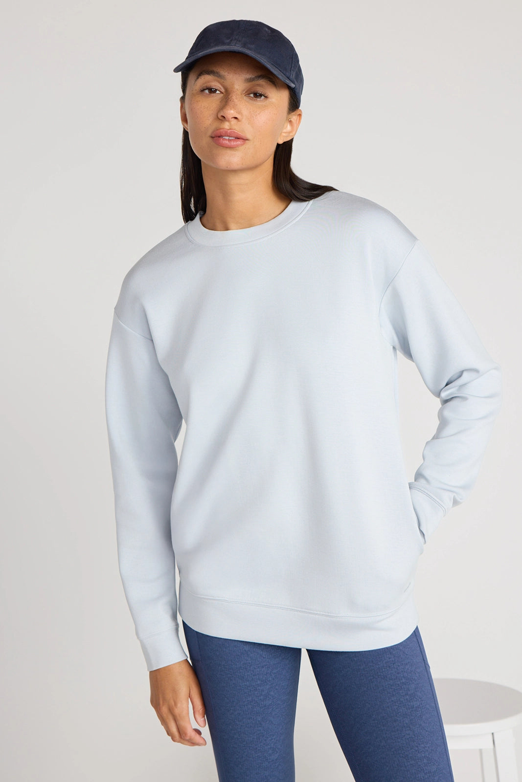 The Warm Stretch GRS Certified Recycled Poly + Modal Sweatshirt - Blue