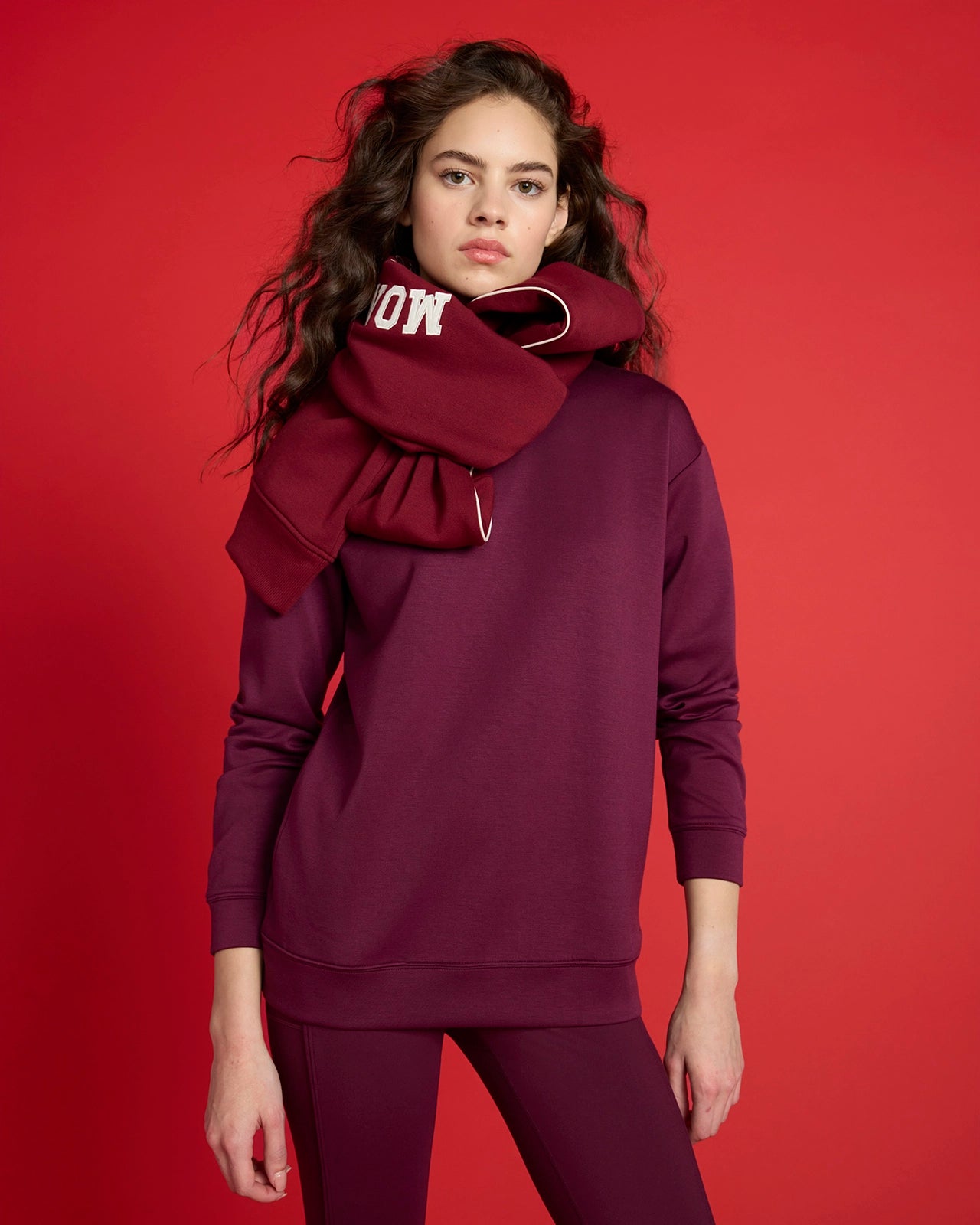 The Warm Stretch GRS Certified Recycled Poly + Modal Sweatshirt - Maroon