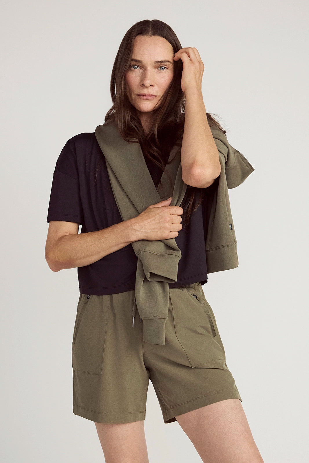 The Breathable GRS Certified Recycled Nylon Mesh Cropped Tee - Black