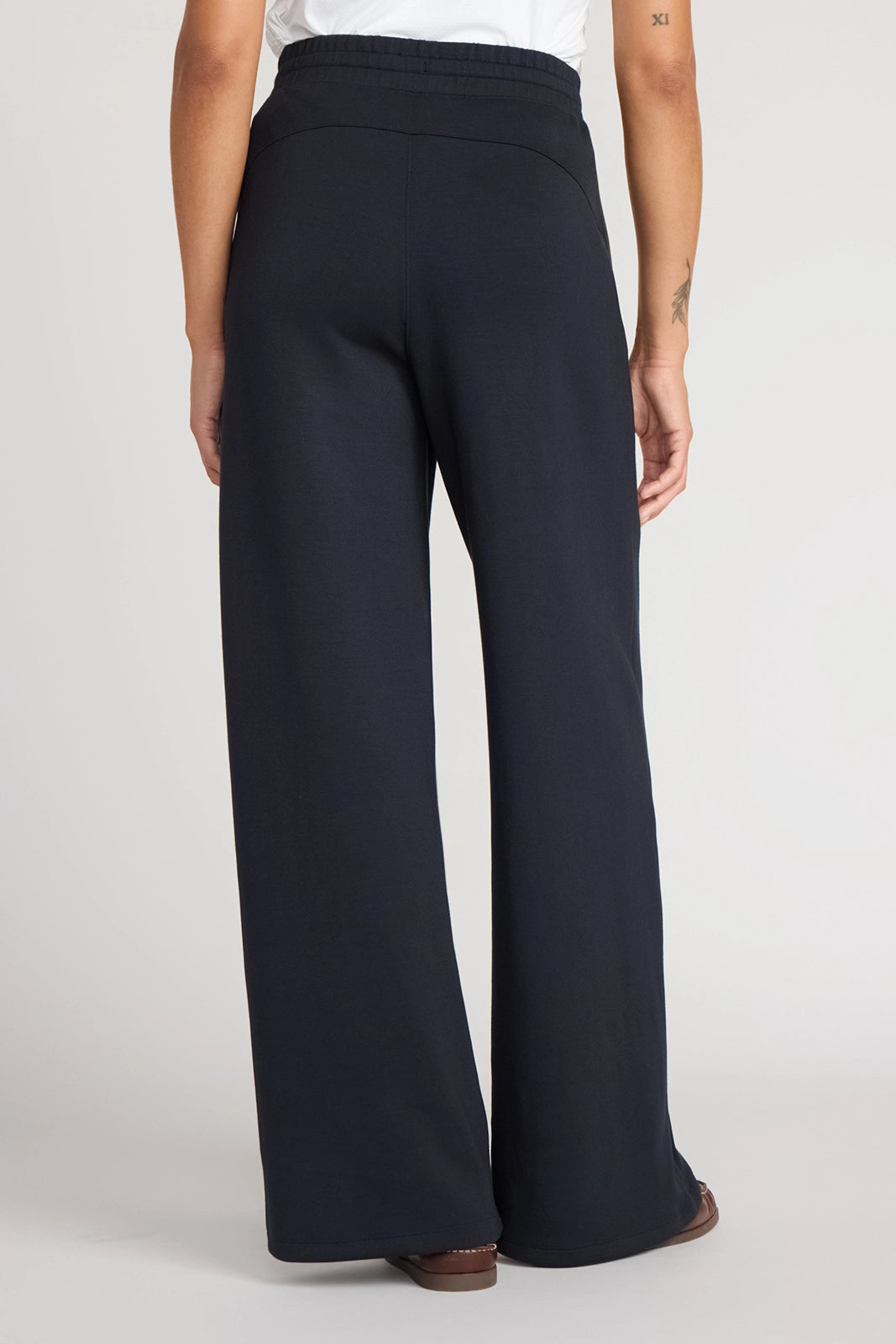 The Light Stretch GRS Certified Recycled Poly + Modal Wide Leg Pant - Black