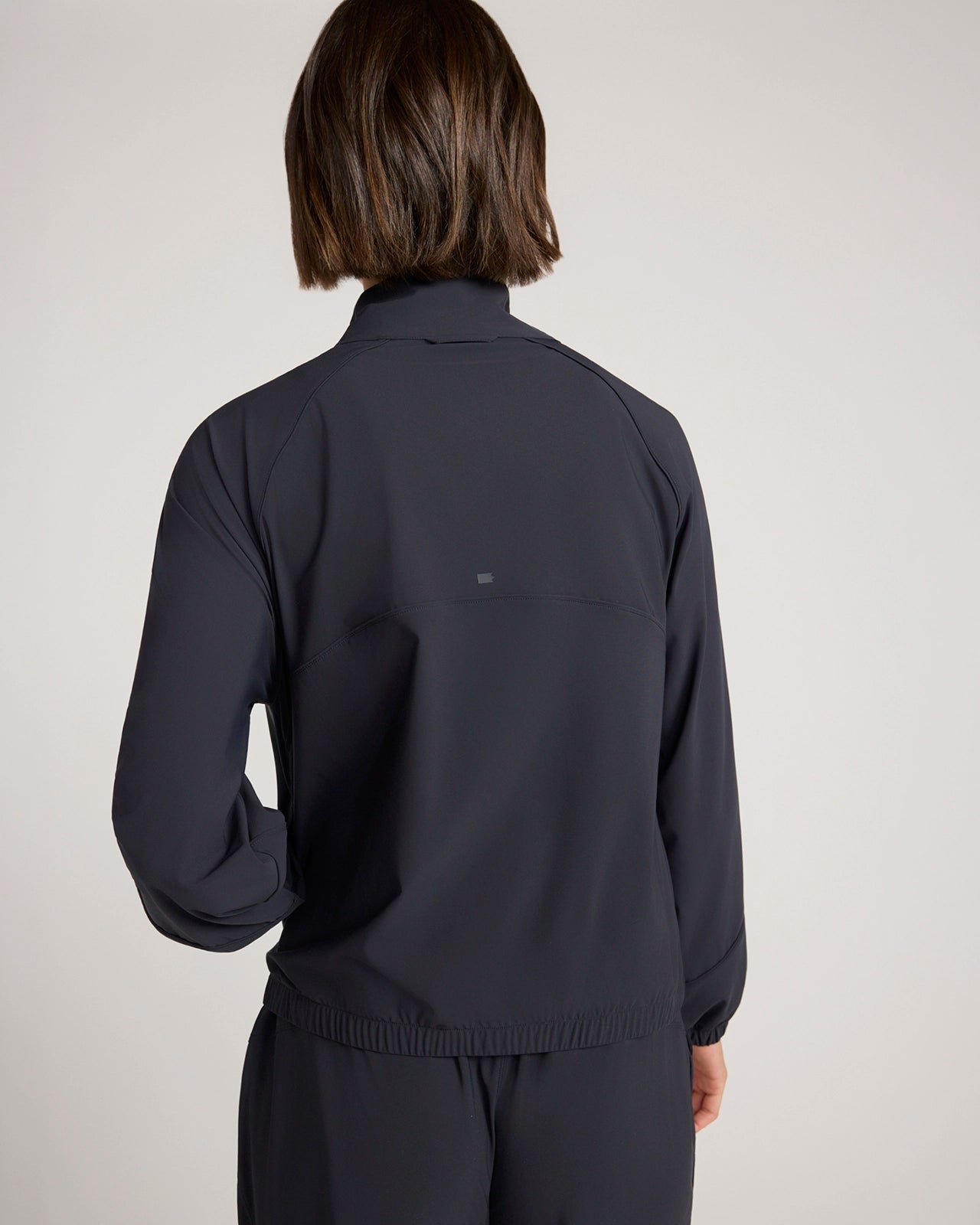 The Active Tricot Jacket with Piping - Black