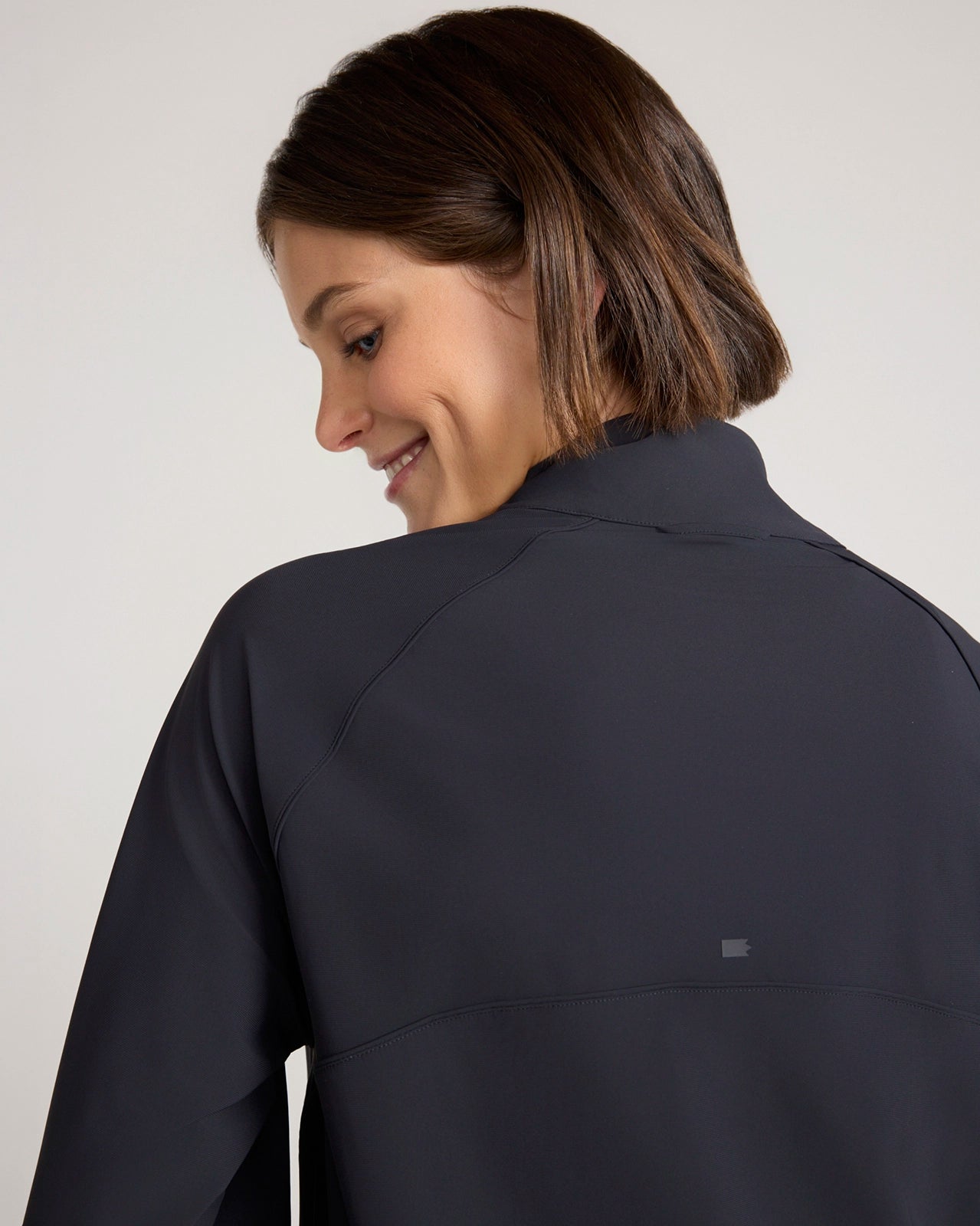 The Active Tricot Jacket with Piping - Black