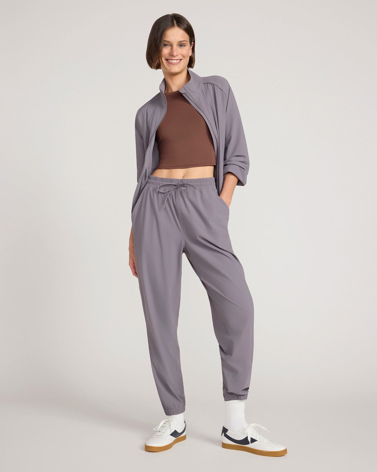 The Active Tricot Jacket with Piping - Excalibur Purple