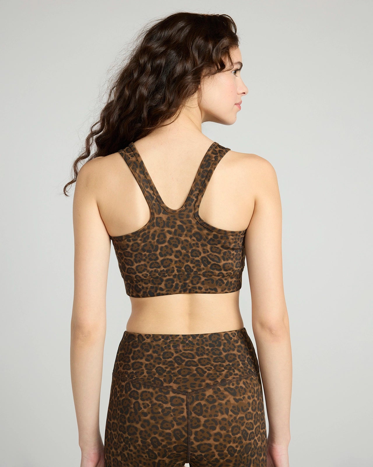 The Active GRS Certified Recycled Poly Ruched Bra Top - Leopard Print