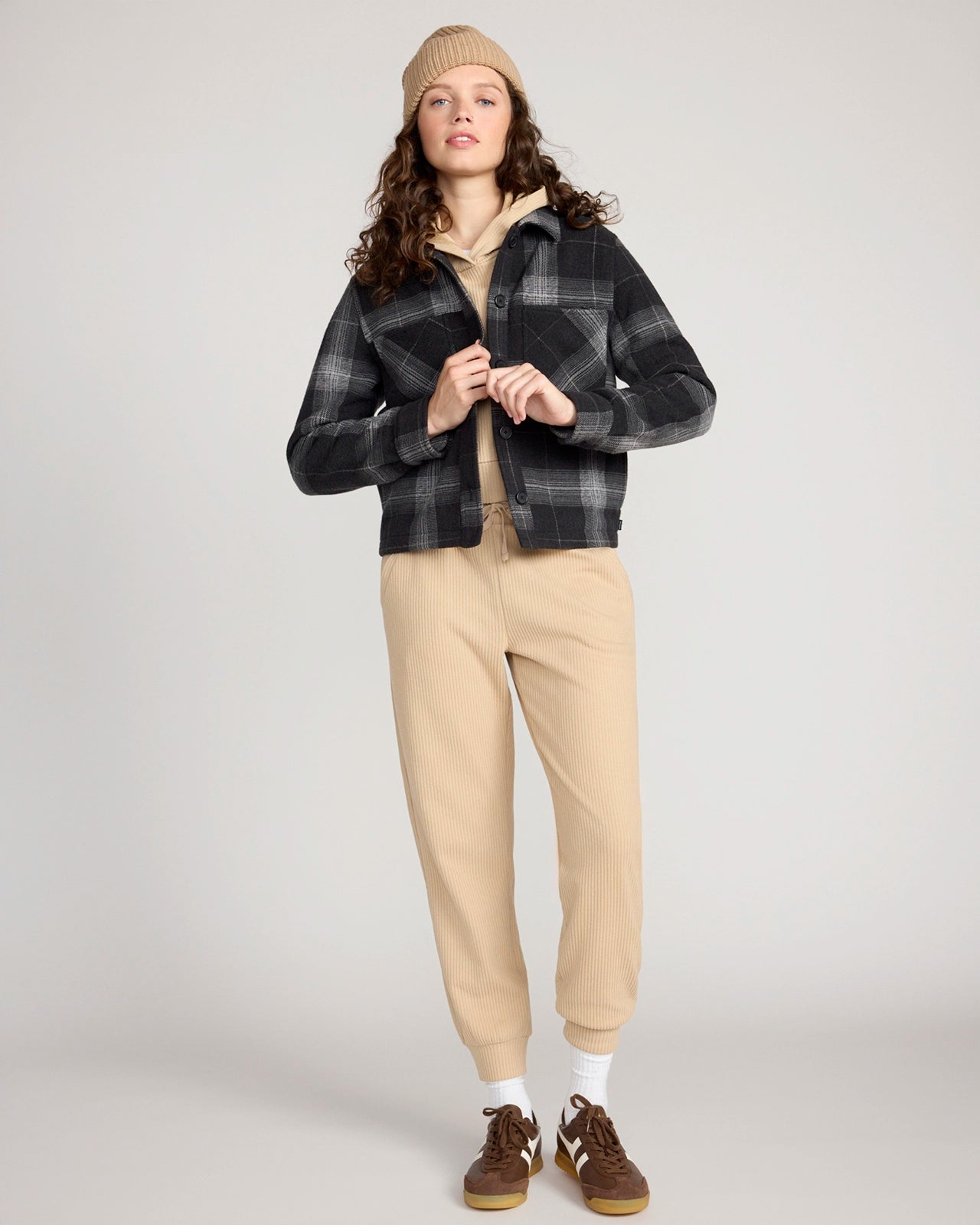 The Soft Luxe Ribbed GRS Certified Recycled Poly Cropped Hoodie