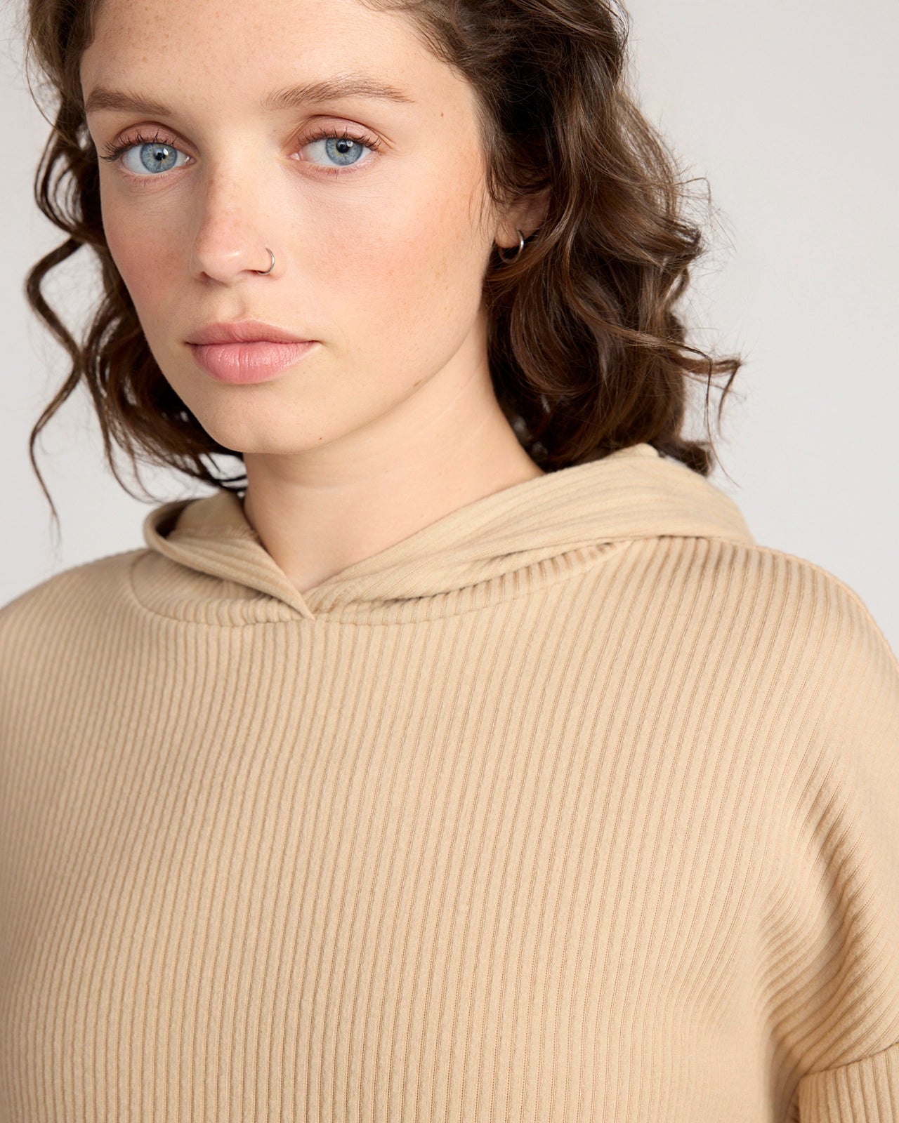 The Soft Luxe Ribbed GRS Certified Recycled Poly Cropped Hoodie