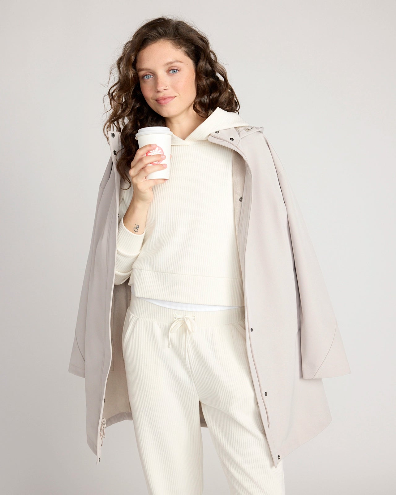 The Soft Luxe Ribbed GRS Certified Recycled Poly Cropped Hoodie