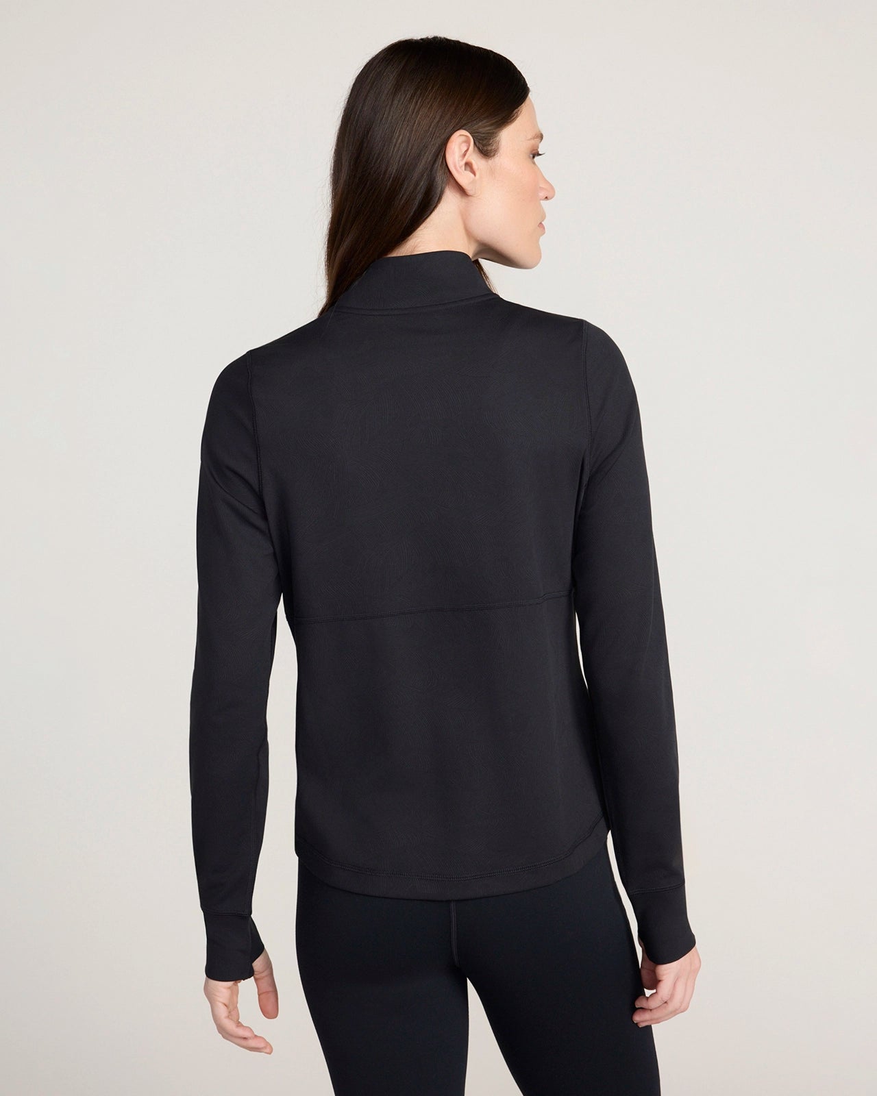 The Active Shadow Waves Jacquard Full Zip Jacket - Black