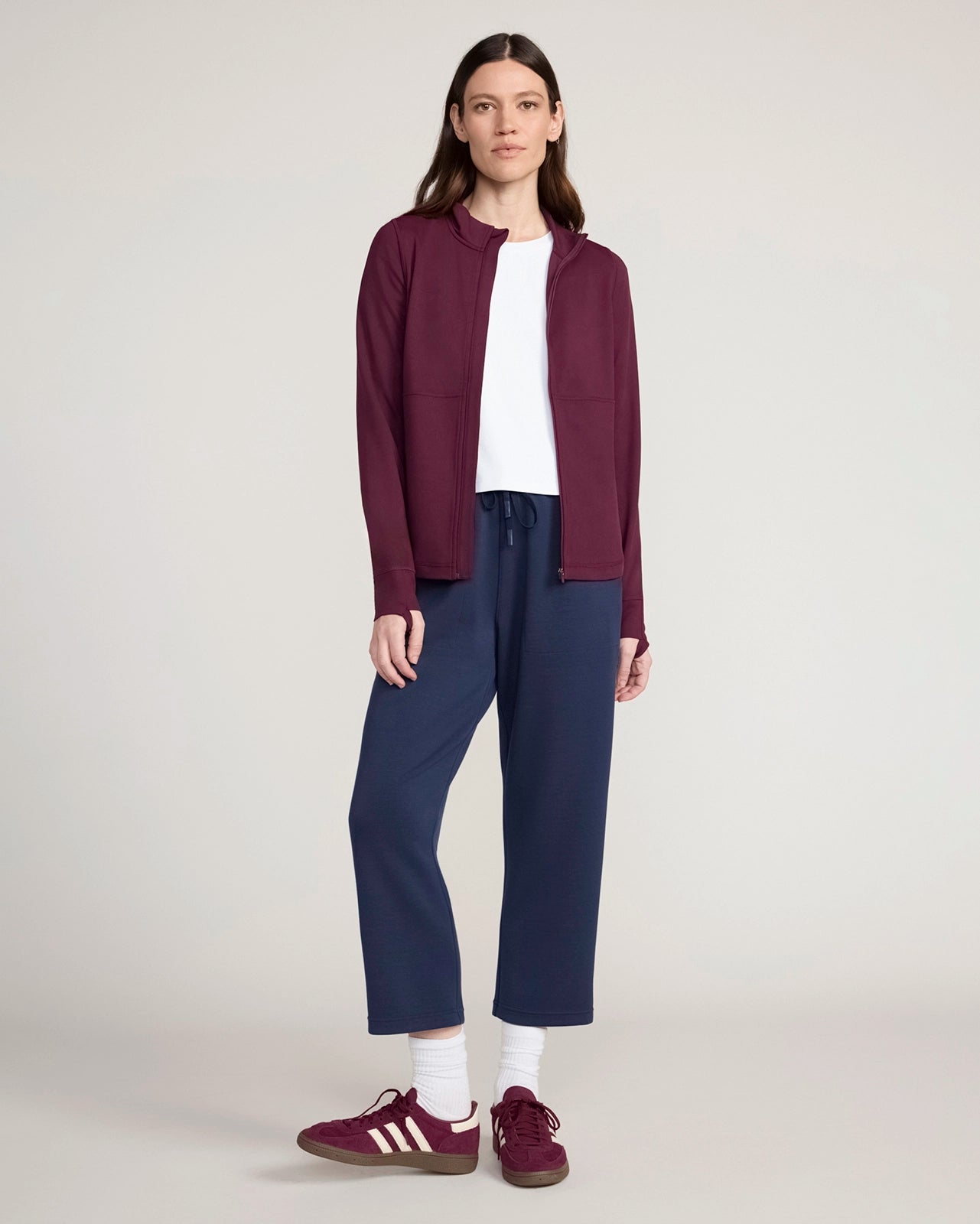 The Active Shadow Waves Jacquard Full Zip Jacket - Fig Purple