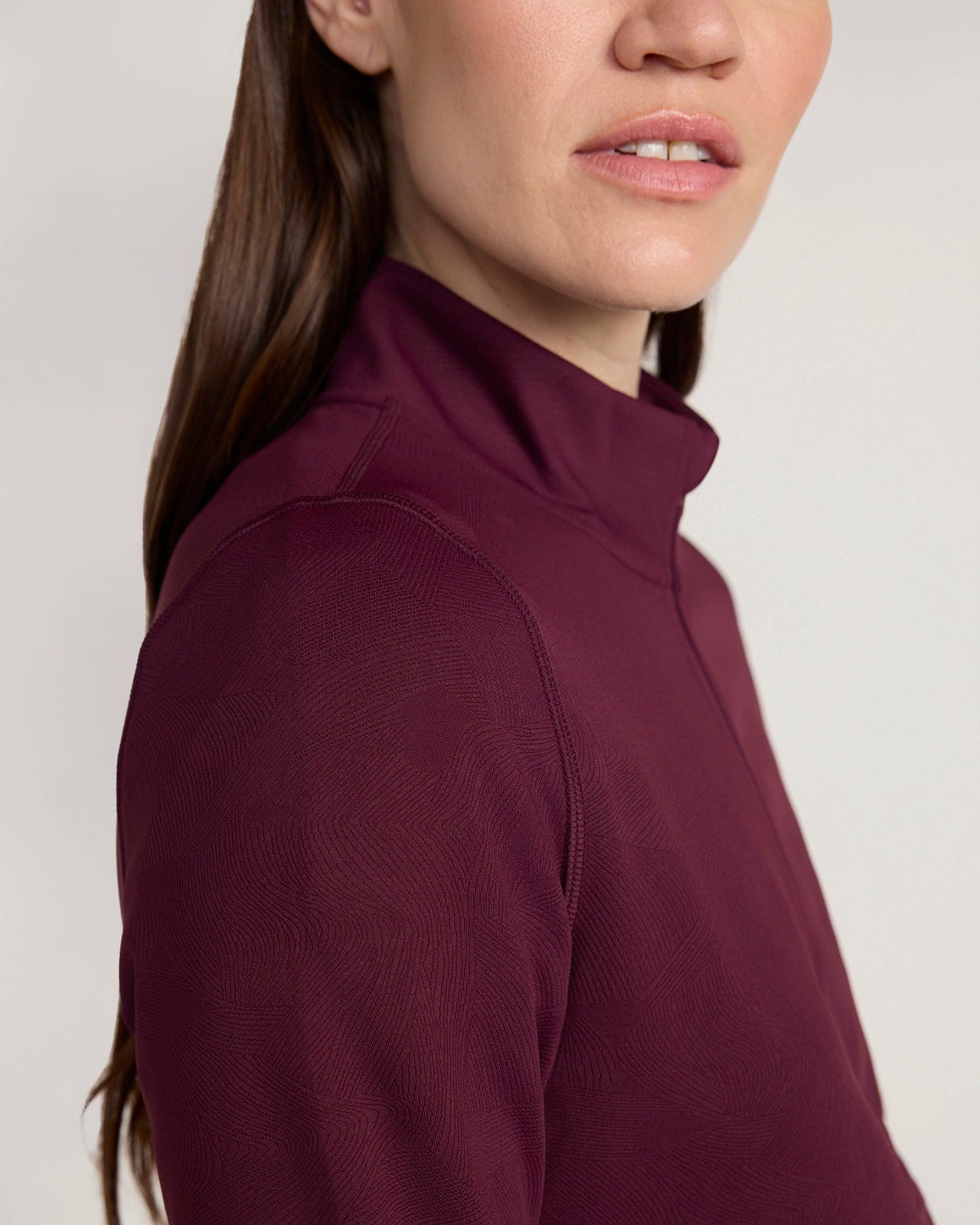 The Active Shadow Waves Jacquard Full Zip Jacket - Fig Purple