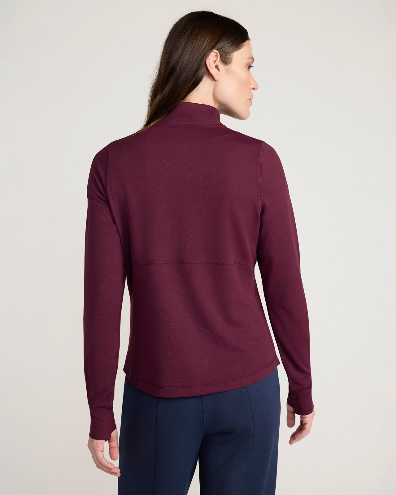 The Active Shadow Waves Jacquard Full Zip Jacket - Fig Purple