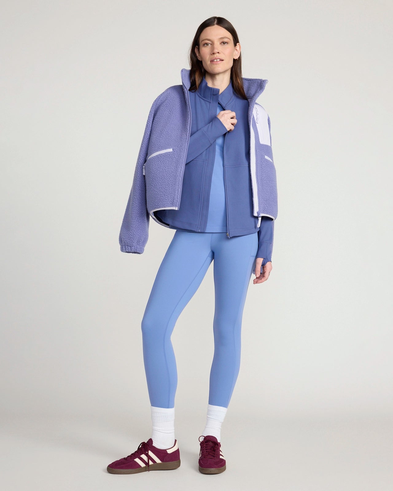 The Active Shadow Waves Jacquard Full Zip Jacket - Dazzling Blue