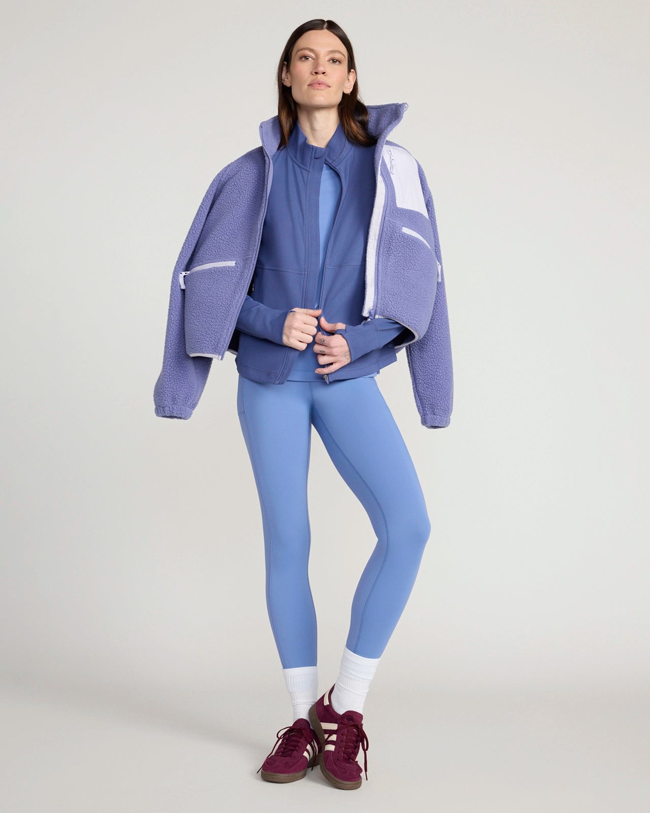 The Active Shadow Waves Jacquard Full Zip Jacket - Dazzling Blue