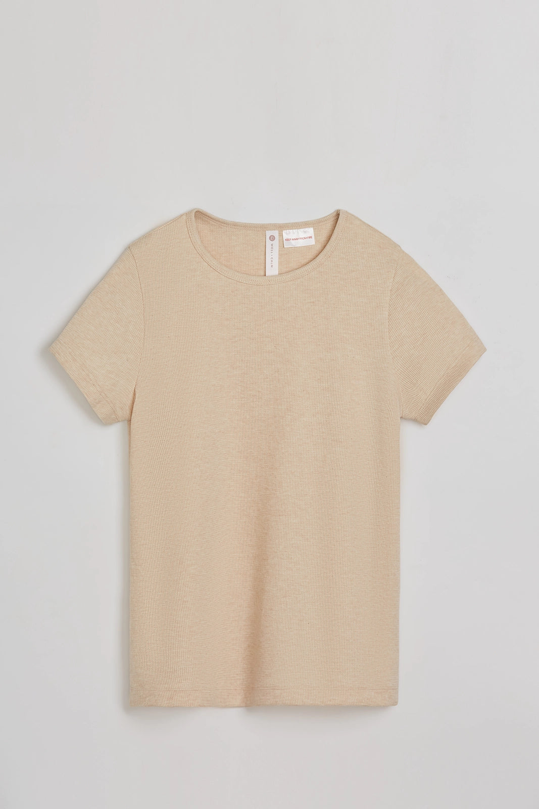 The Organic Cotton Club Waffle Tee - Light Beige Brown