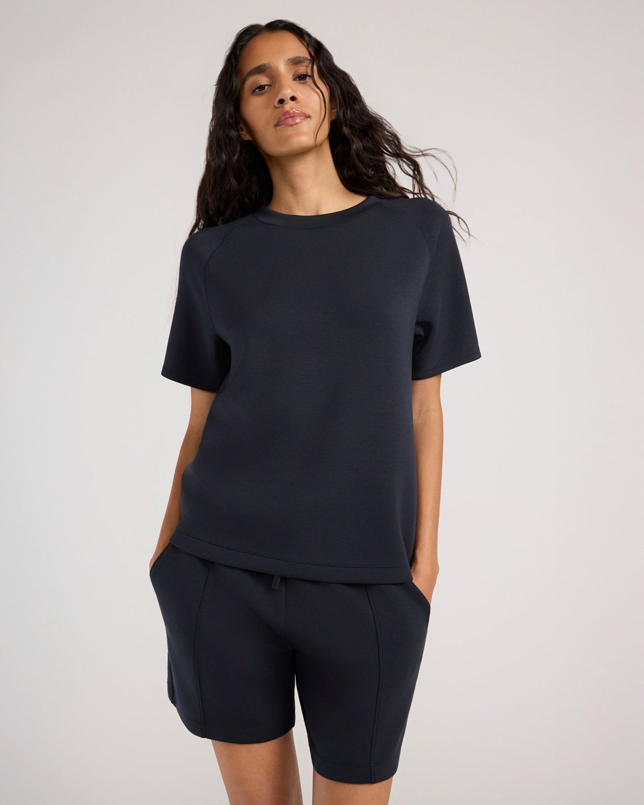 For general description, go to 'Main Product Description' region - The Soft Tech Fleece Short Sleeve Top - Black