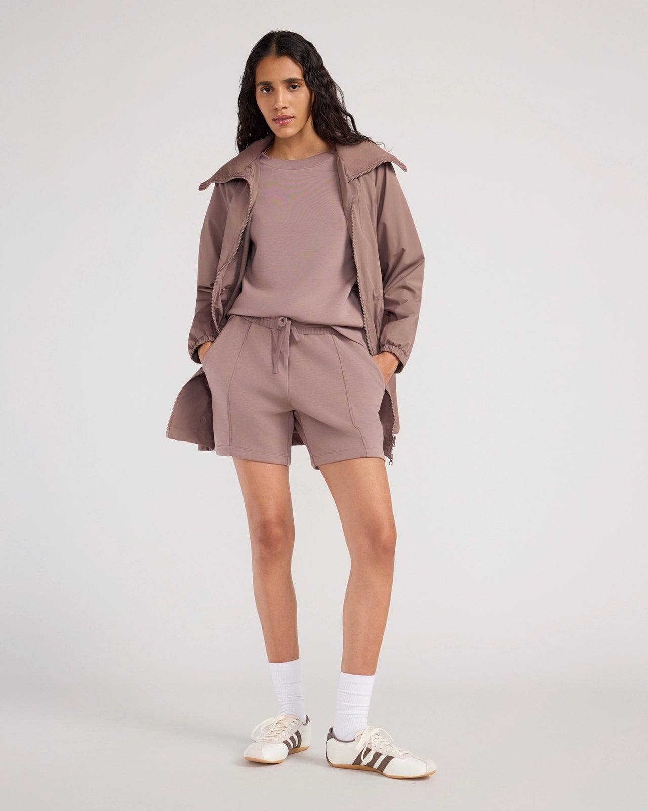 The Soft Tech Fleece Short Sleeve Top - Deep Taupe