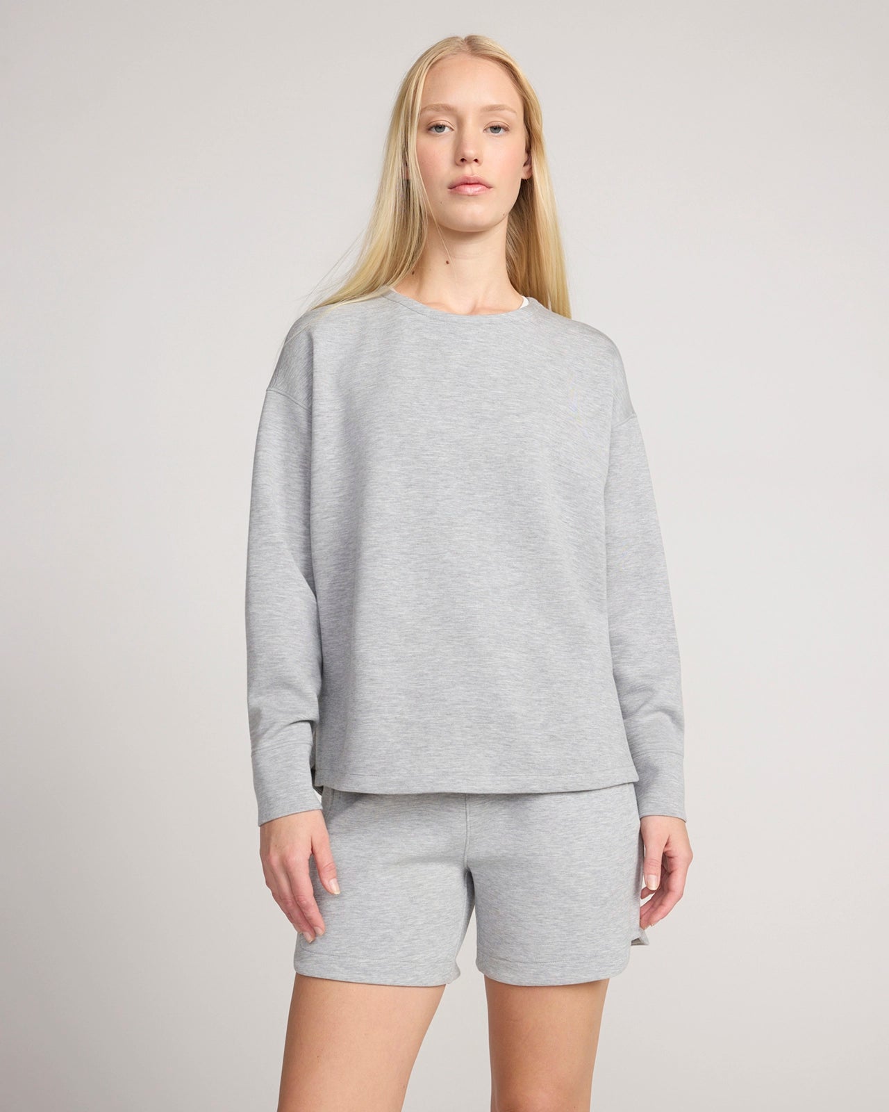 The Soft Luxe Tech Fleece Top - Ash Grey
