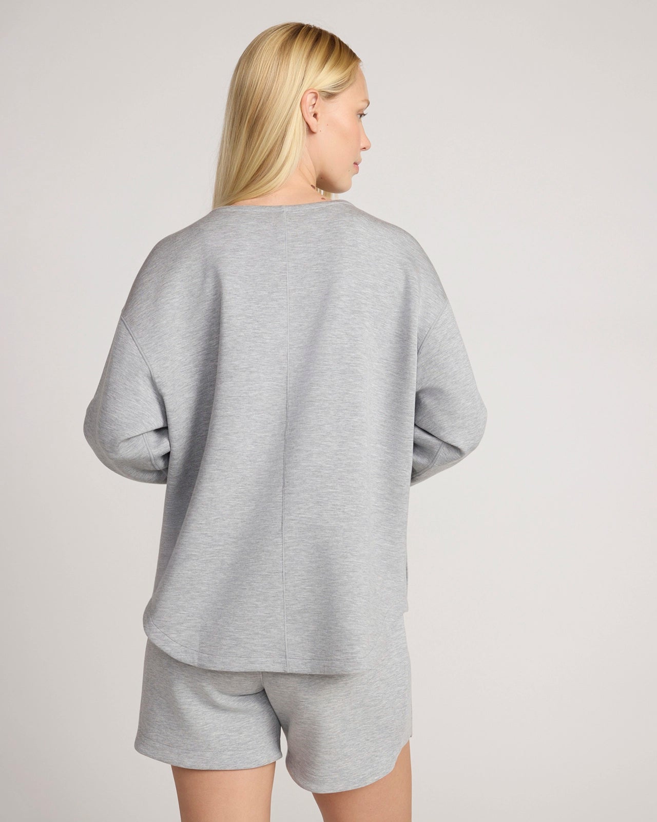 The Soft Luxe Tech Fleece Top - Ash Grey