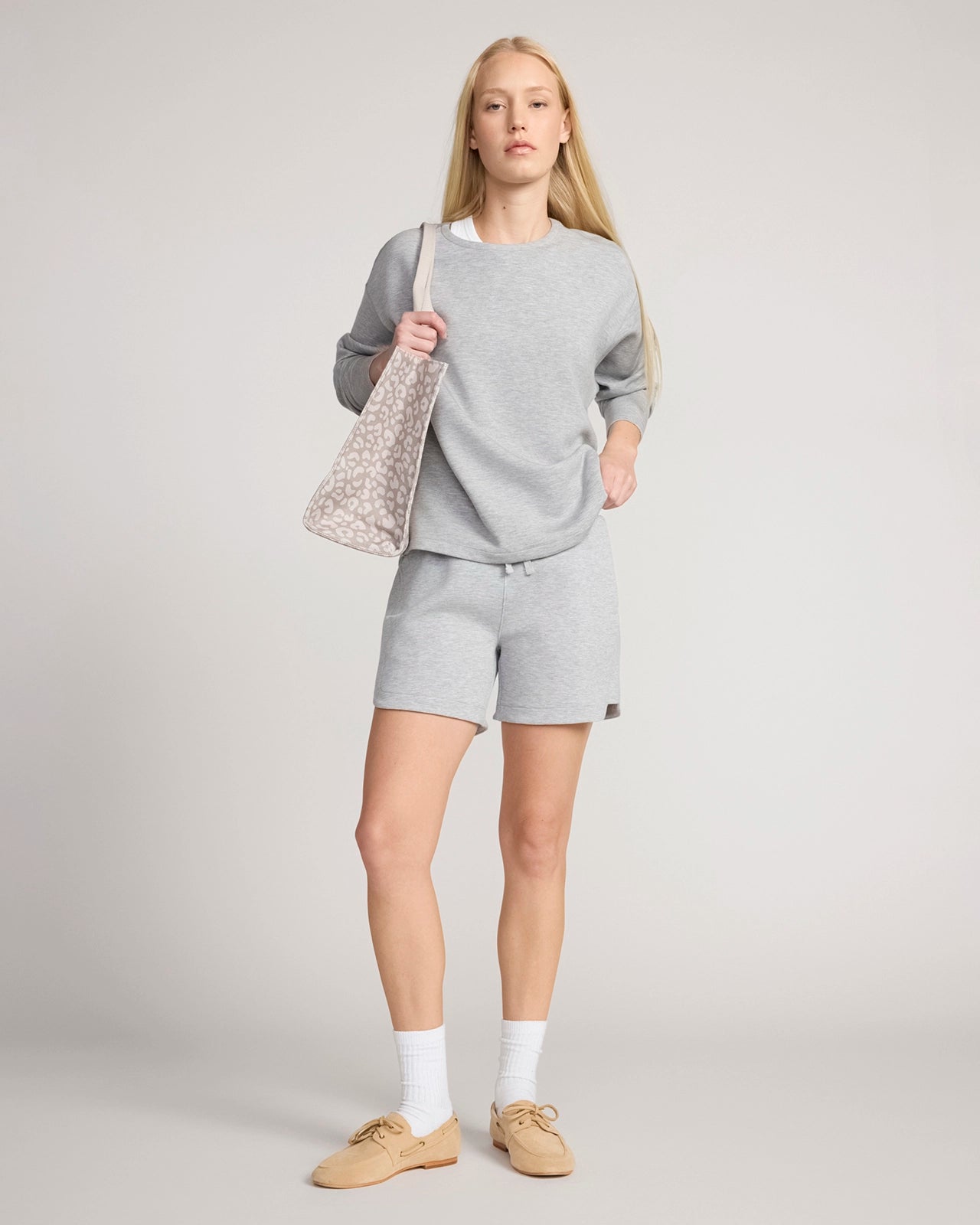 The Soft Luxe Tech Fleece Top - Ash Grey