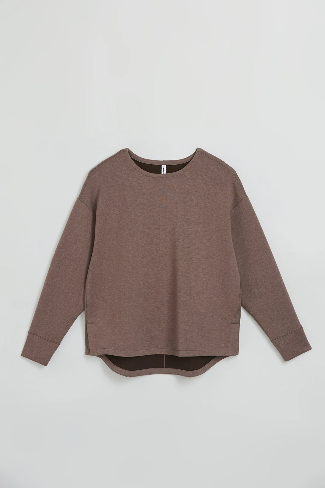 The Soft Luxe Tech Fleece Top - Deep Taupe Melange