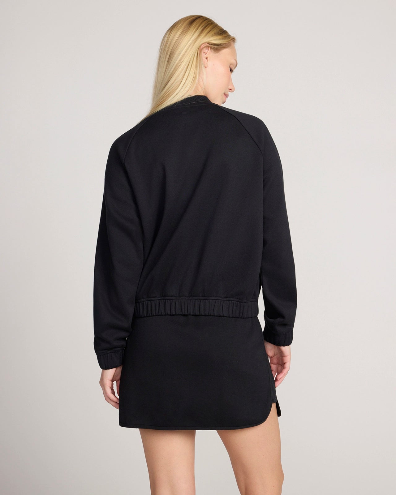 The Soft Luxe Organic Cotton Bomber Jacket - Black