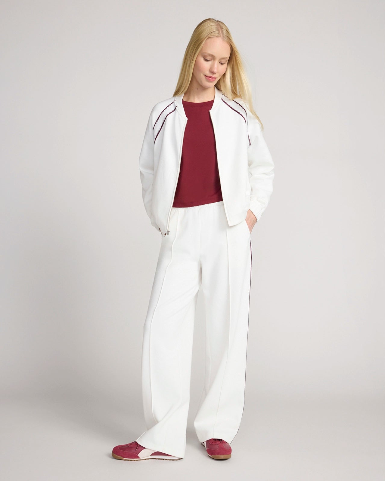 The Soft Luxe Organic Cotton Bomber Jacket - Cream