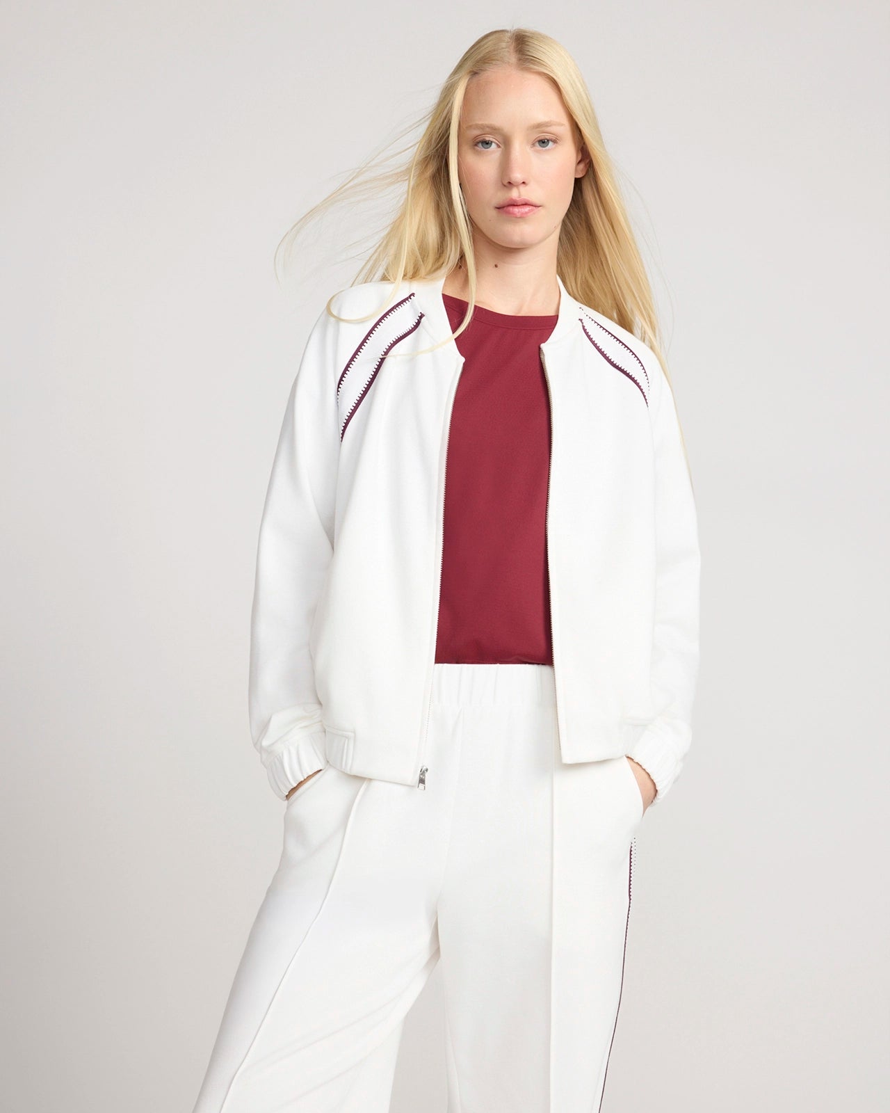 The Soft Luxe Organic Cotton Bomber Jacket - Cream