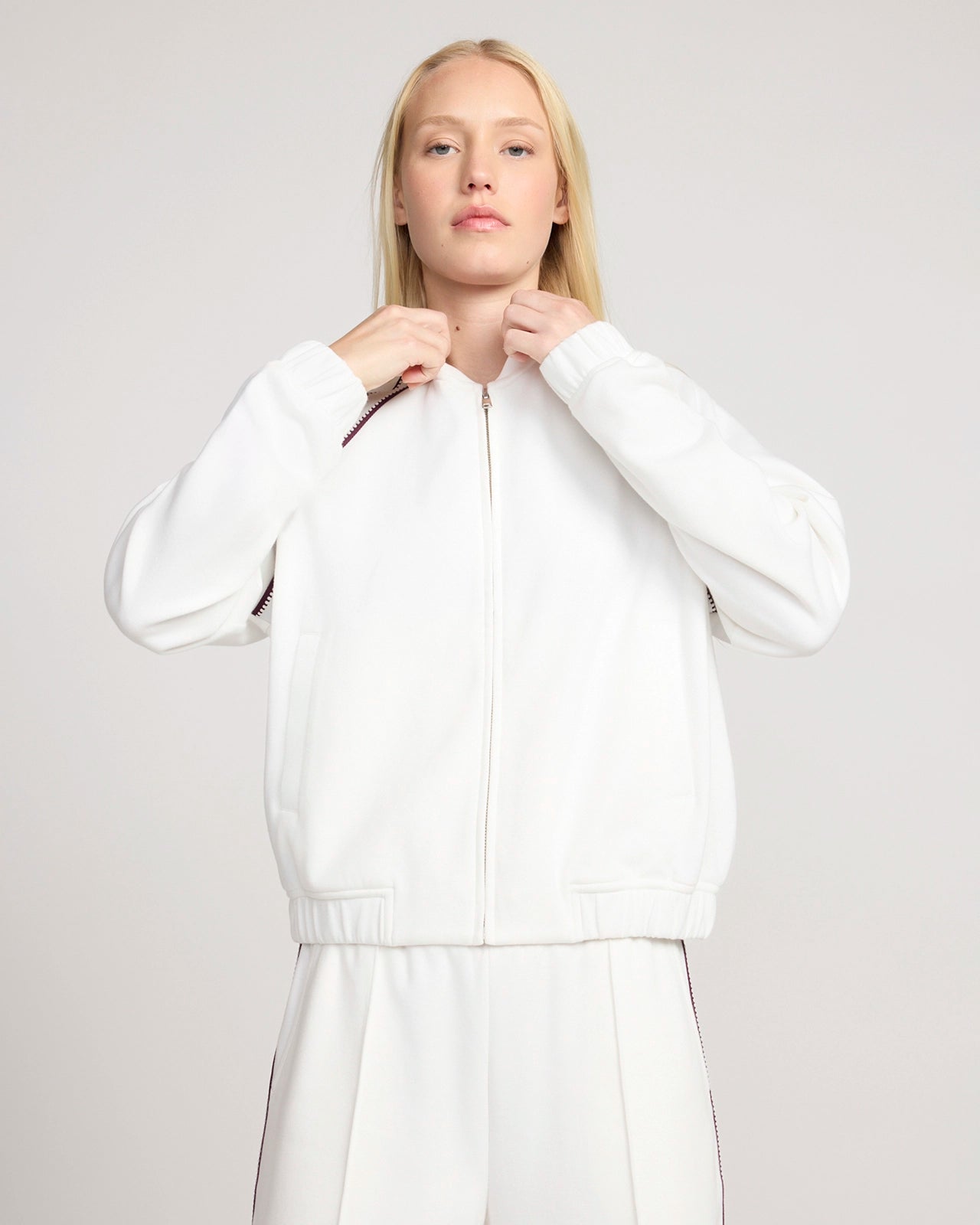 The Soft Luxe Organic Cotton Bomber Jacket - Cream