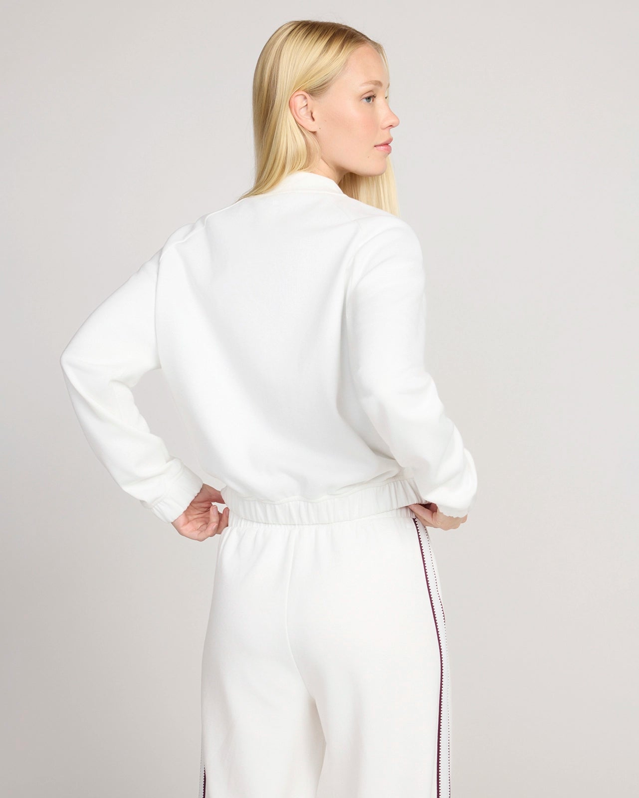 The Soft Luxe Organic Cotton Bomber Jacket - Cream