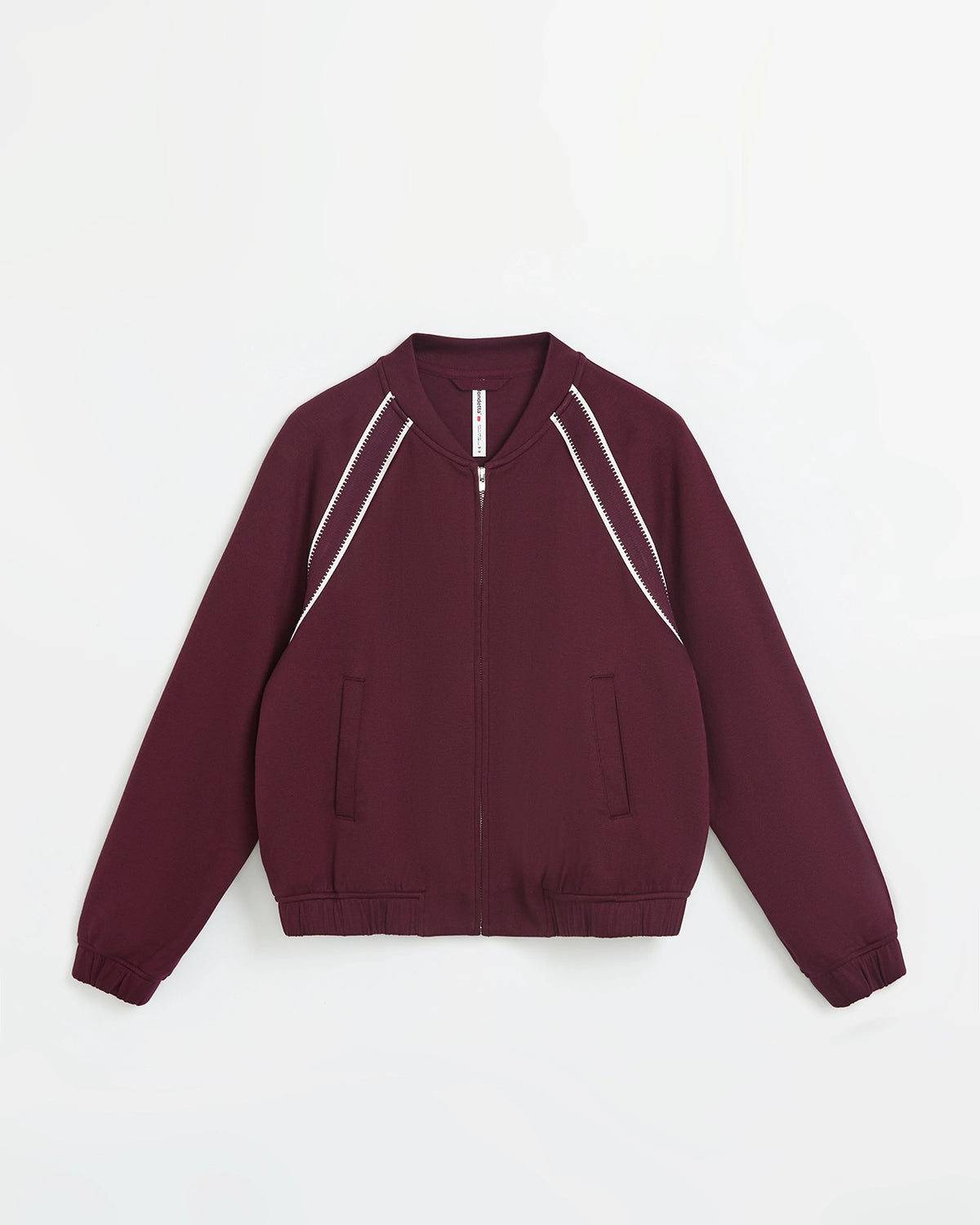 The Soft Luxe Organic Cotton Bomber Jacket - Dark Red
