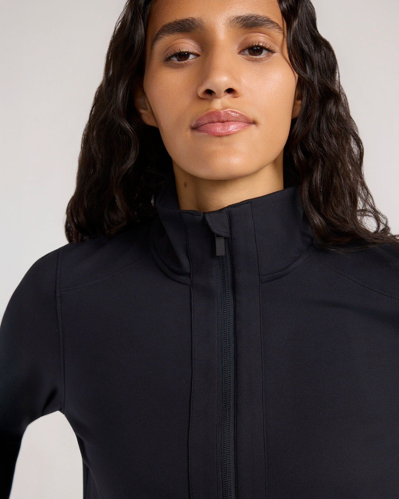 The Soft Luxe Peached Relaxed Yoga Jacket - Black