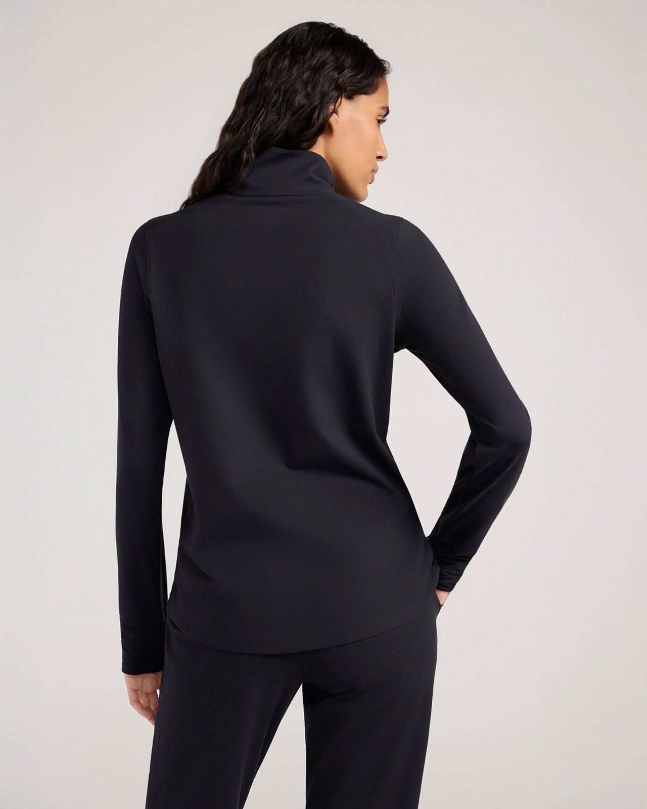 The Soft Luxe Peached Relaxed Yoga Jacket - Black
