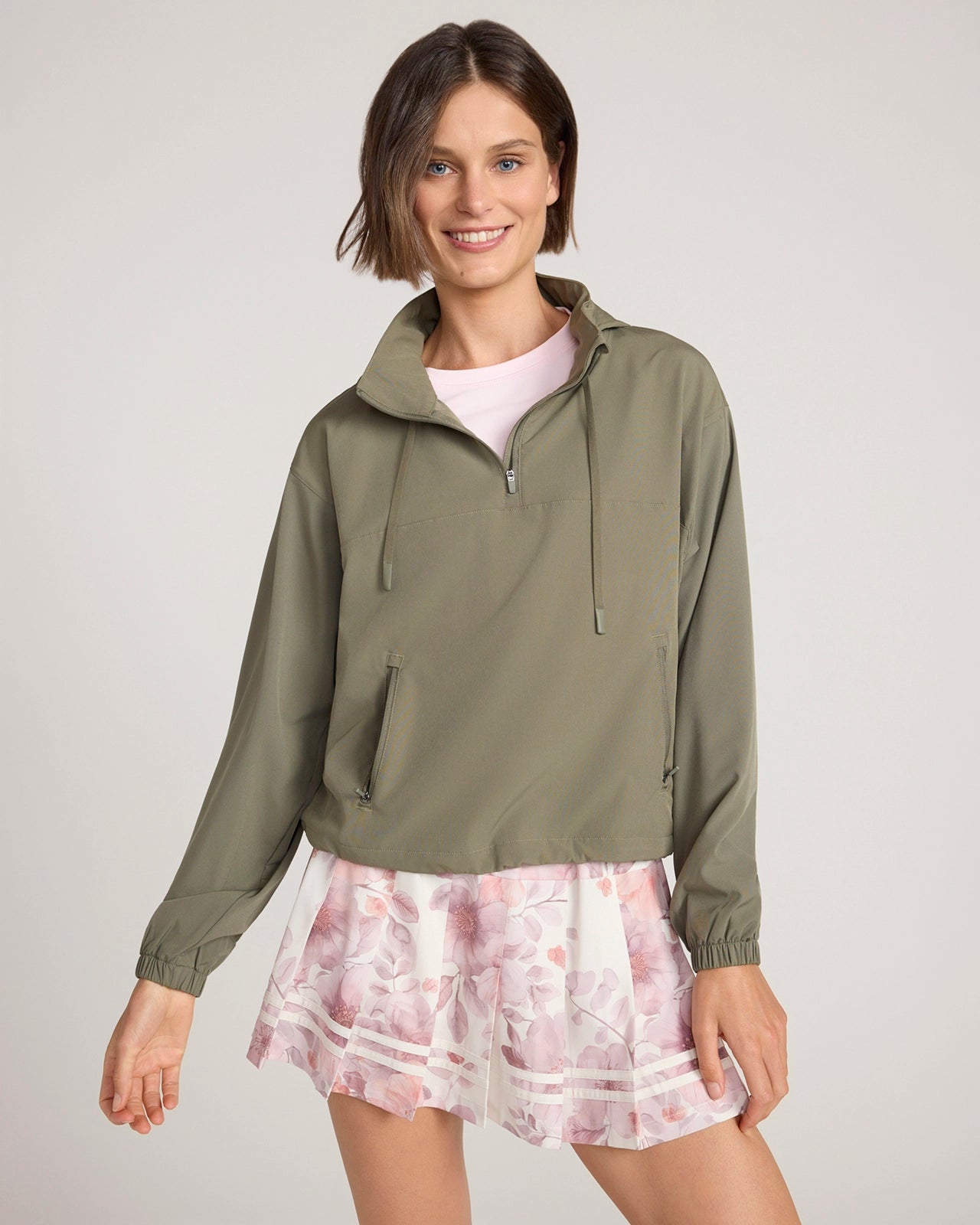 The Stretch Lightweight Run Popover Jacket - Dusty Olive