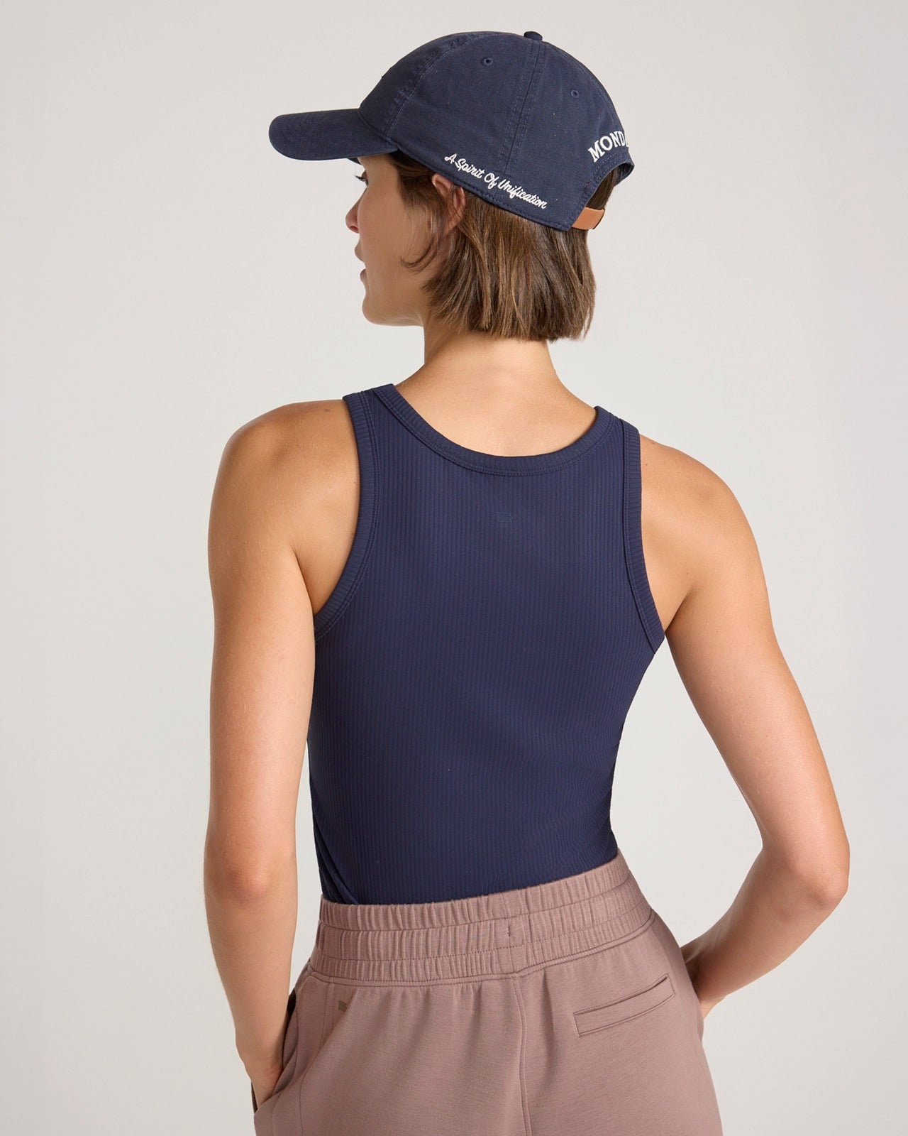 The Active Ribbed Shelf Bra Tank - Baritone Blue