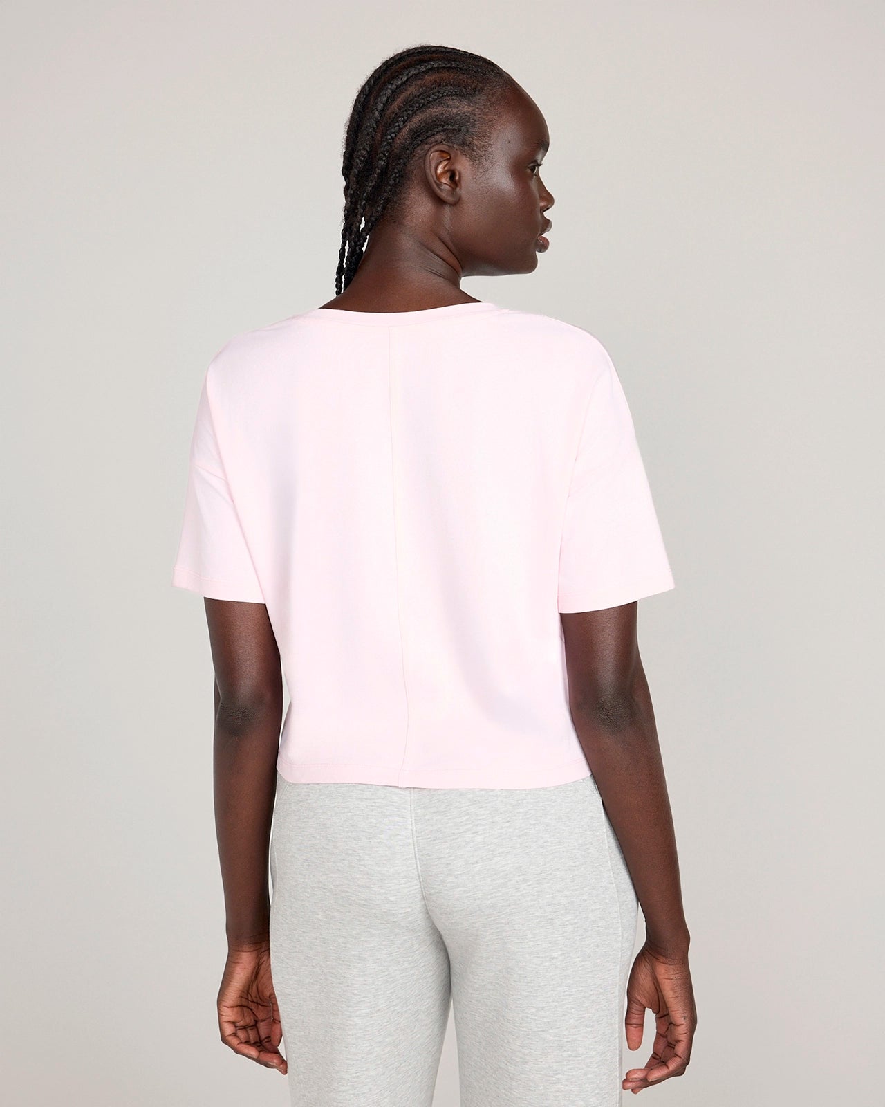 The Active Pique Mesh Cropped Boyfriend Tee - Flushing Pink