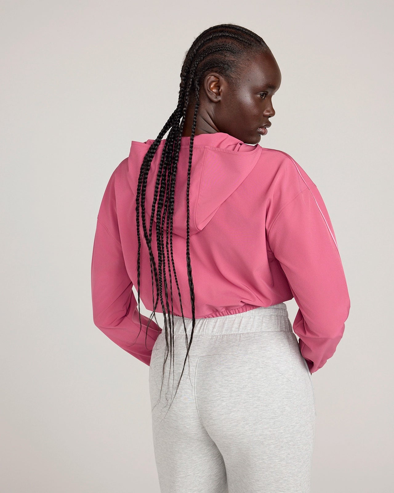 The Active Cropped Hooded Jacket - Malaga Pink