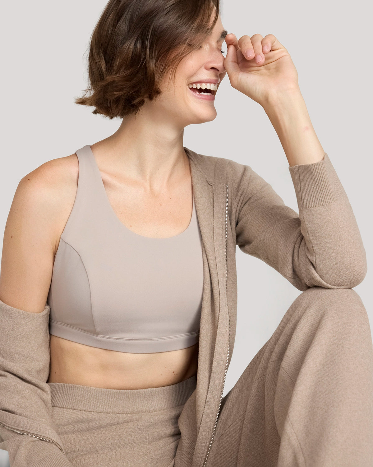 The Active Mesh Back Sports Bra - Atmosphere Beige