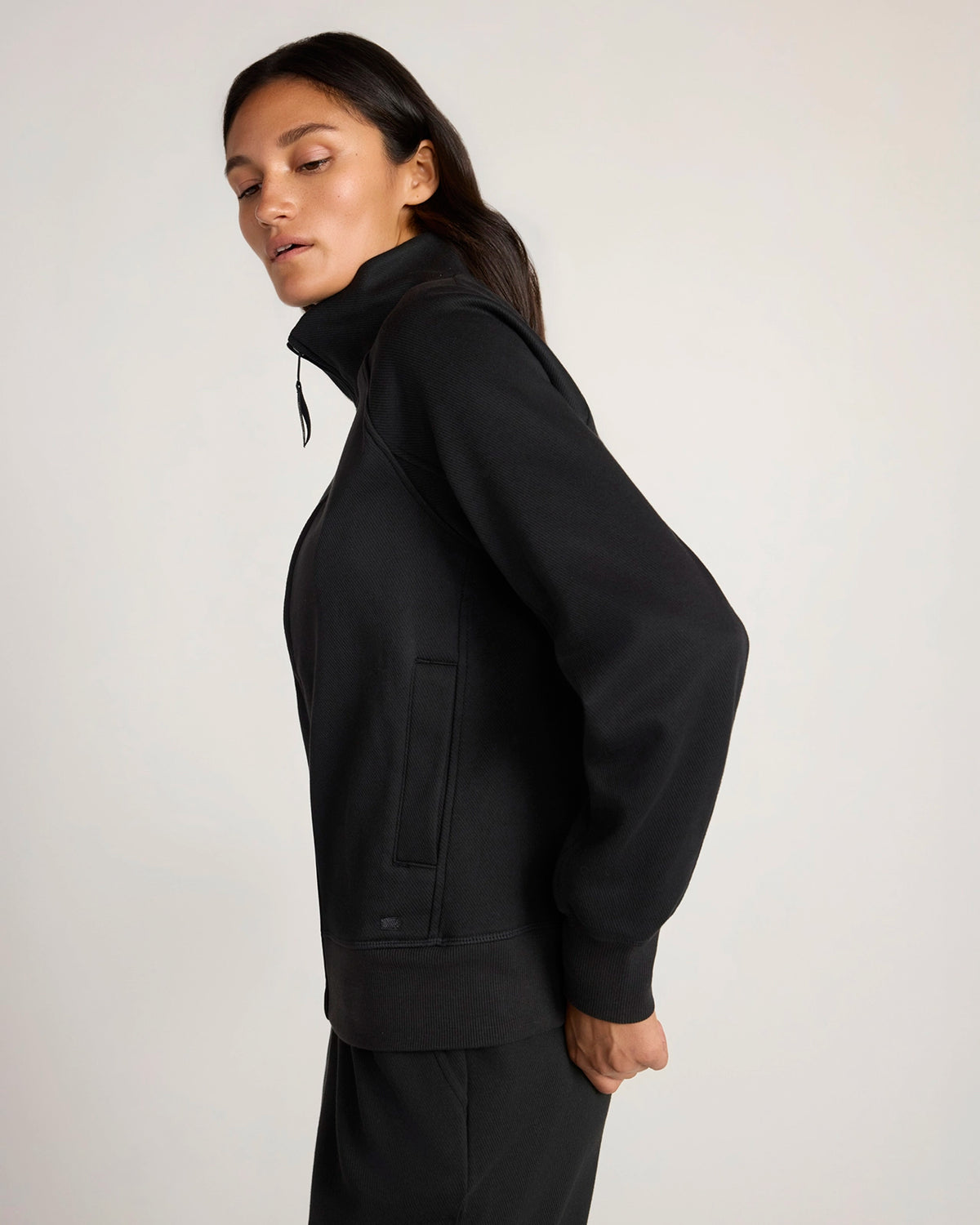 The Soft Luxe Bonded Fleece Full Zip Jacket - Black