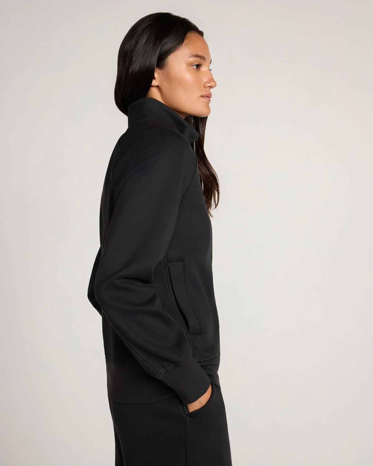 The Soft Luxe Bonded Fleece Full Zip Jacket - Black